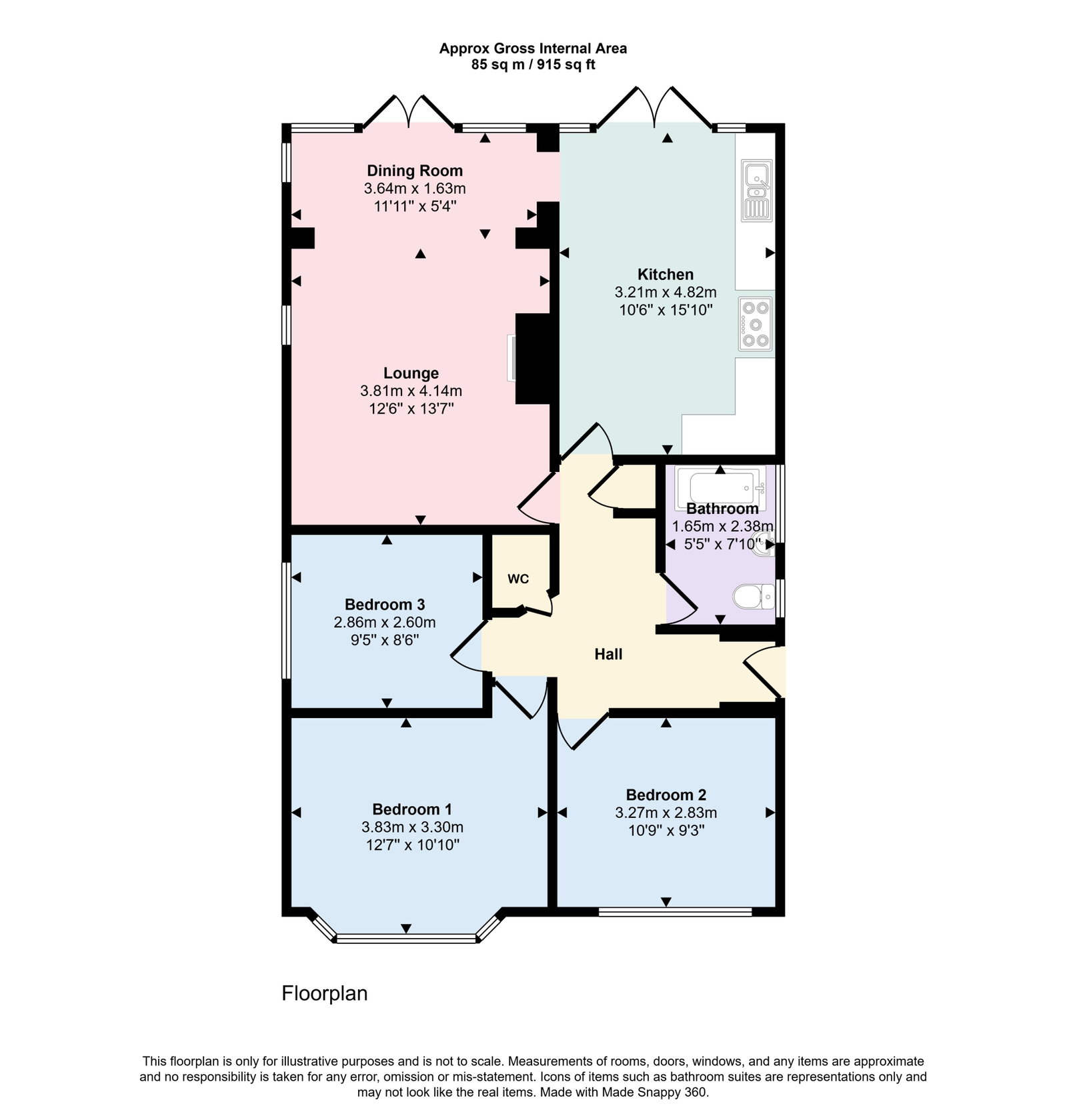 37, Fletcher Crescent, Plymouth floorplan