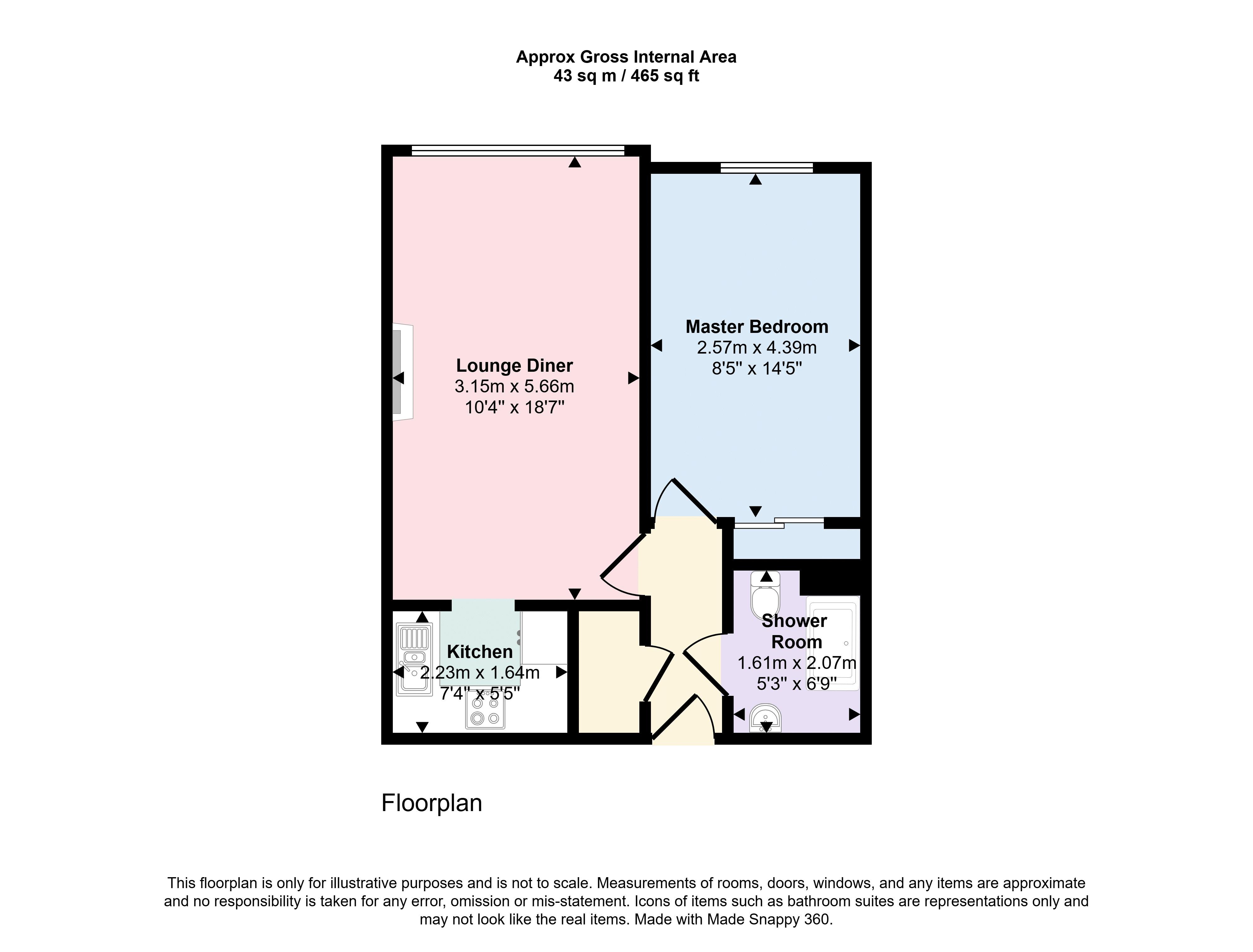 Flat 56 Park View Court, Queens Park West Drive, Bournemouth floorplan
