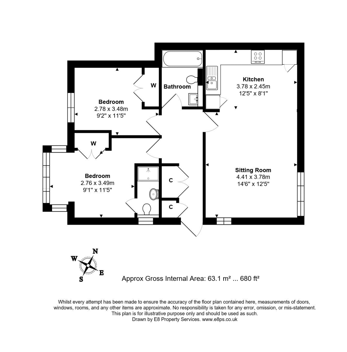 Flat 2, 74, Banbury Road, Kidlington floorplan