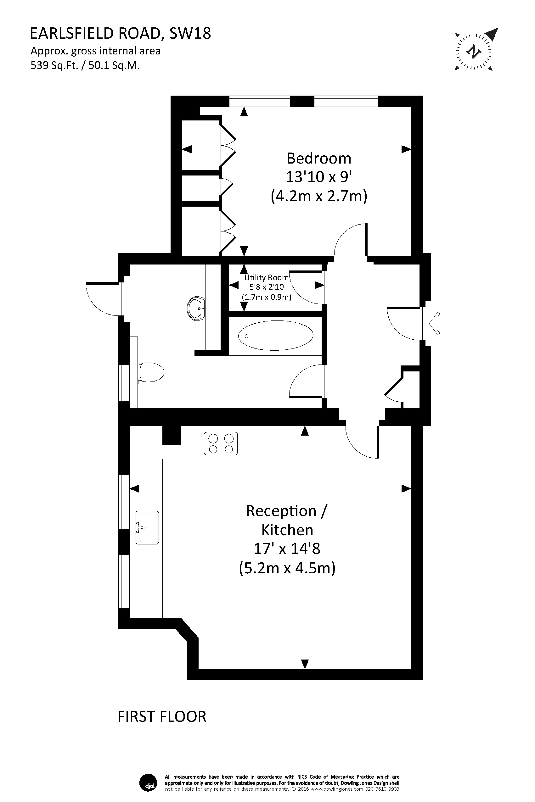 1 Bedrooms Flat to rent in Earlsfield Road, London SW18