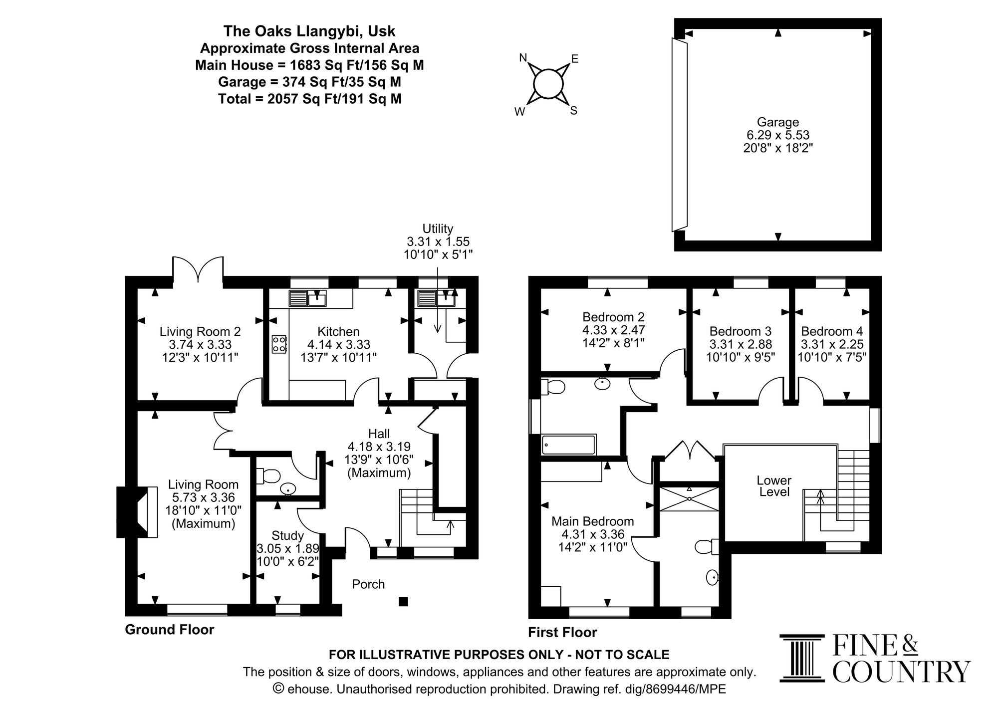 1, The Oaks, Llangybi, NP15 floorplan