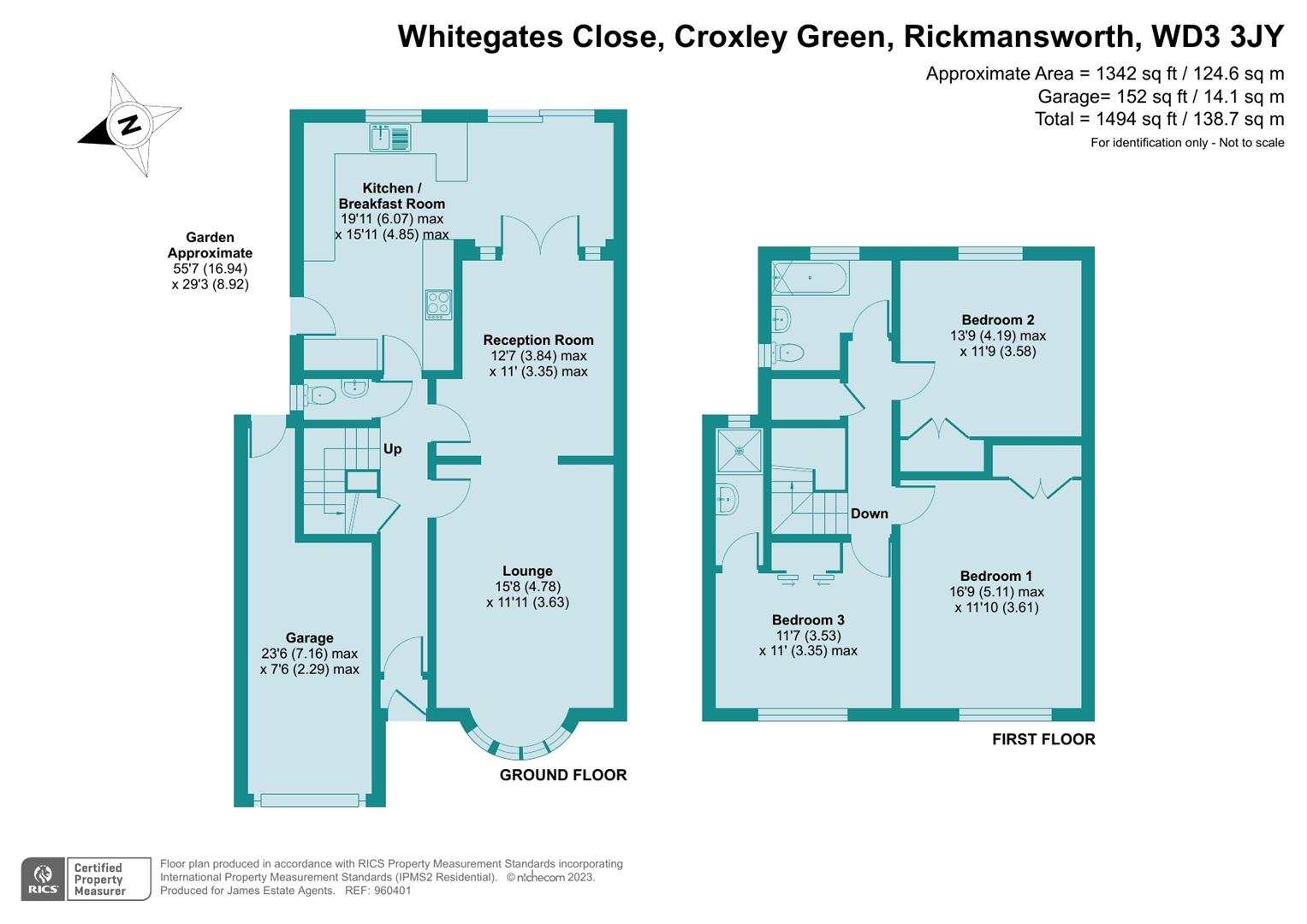 Whitegates Close, Croxley Green, Rickmansworth WD3, 3 bedroom end