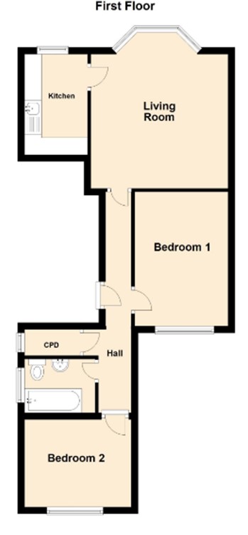 Flat 2 13, Beachborough Road, Folkestone floorplan