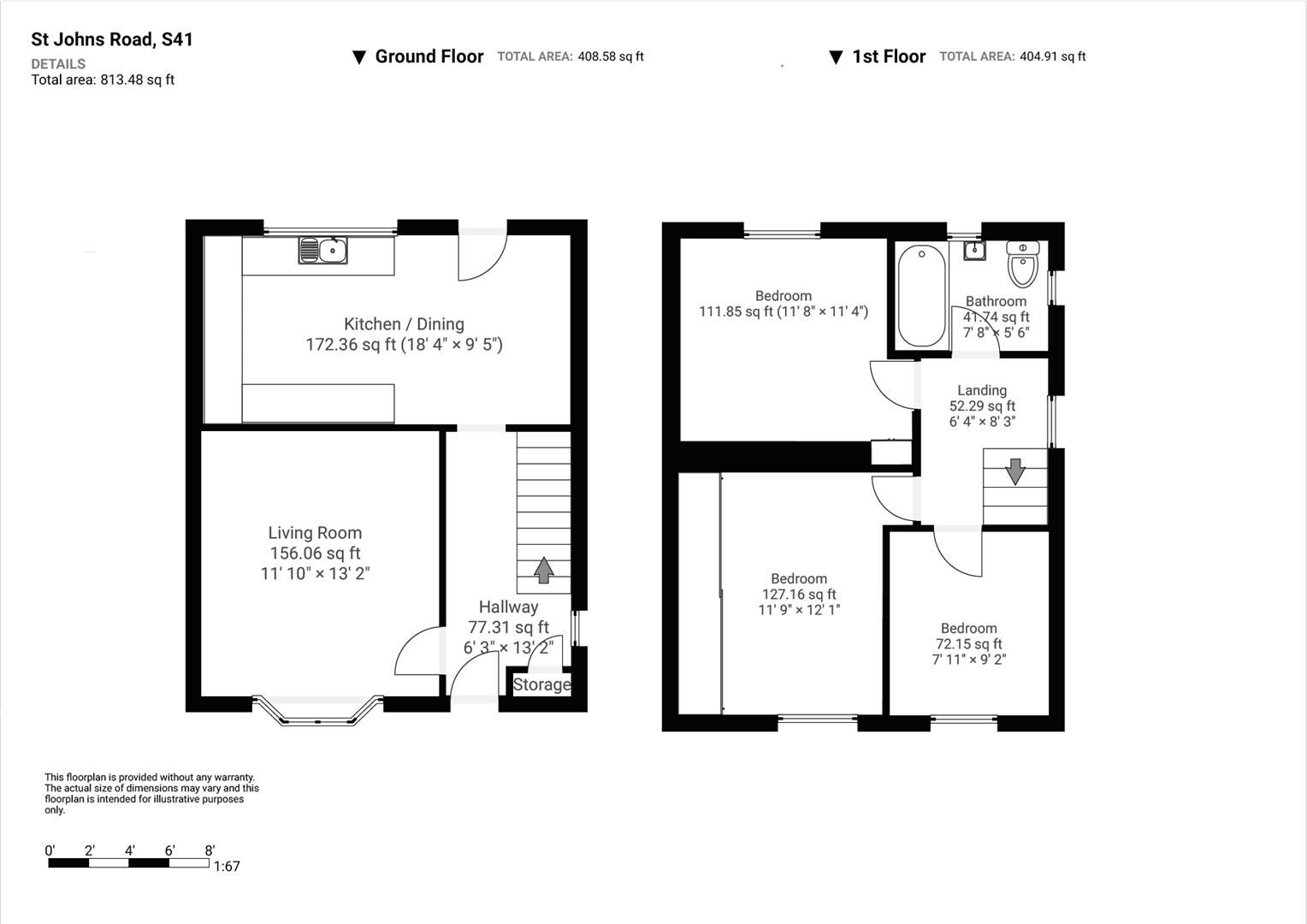 166, St. Johns Road, Chesterfield floorplan