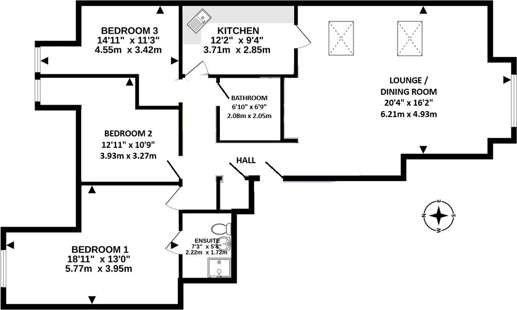 13 Seldown Towers, 47, Mount Pleasant Road, Poole floorplan