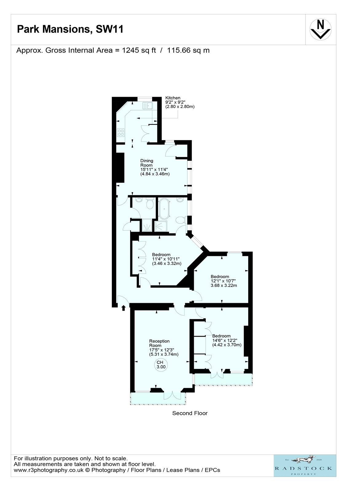Park Mansions, Prince Of Wales Drive, London, SW11 floorplan