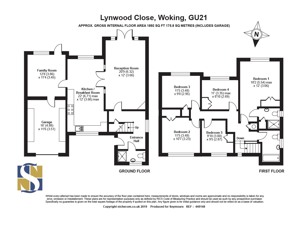 5 Bedrooms Detached house for sale in Woodham, Surrey GU21