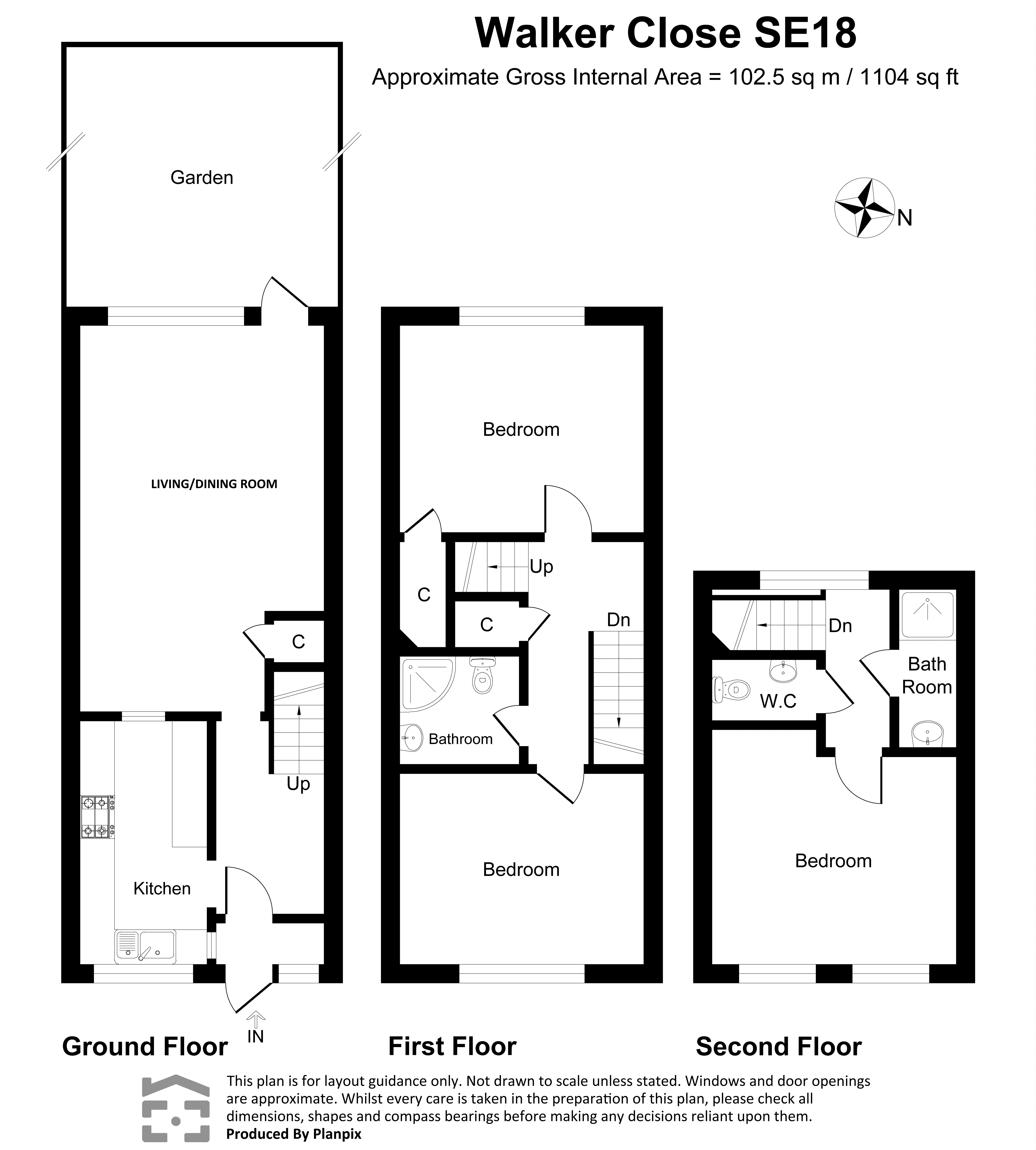 4, Walker Close, Woolwich floorplan