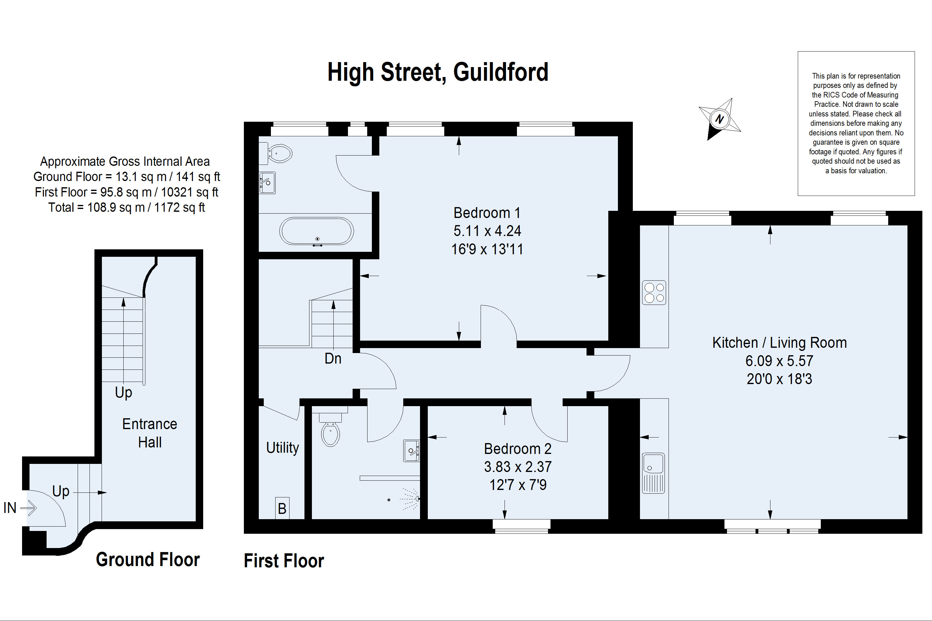 2 Bedrooms Flat to rent in High Street, Guildford GU1