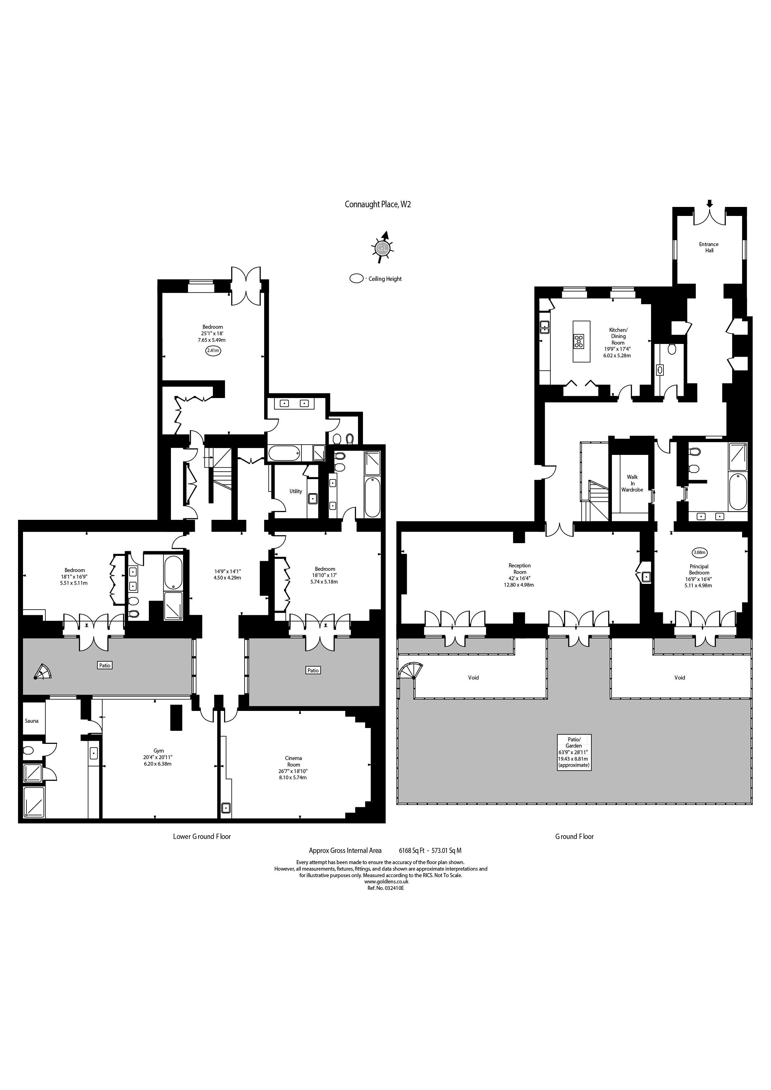 Ground and Lower, 5, Connaught Place, Hyde Park floorplan