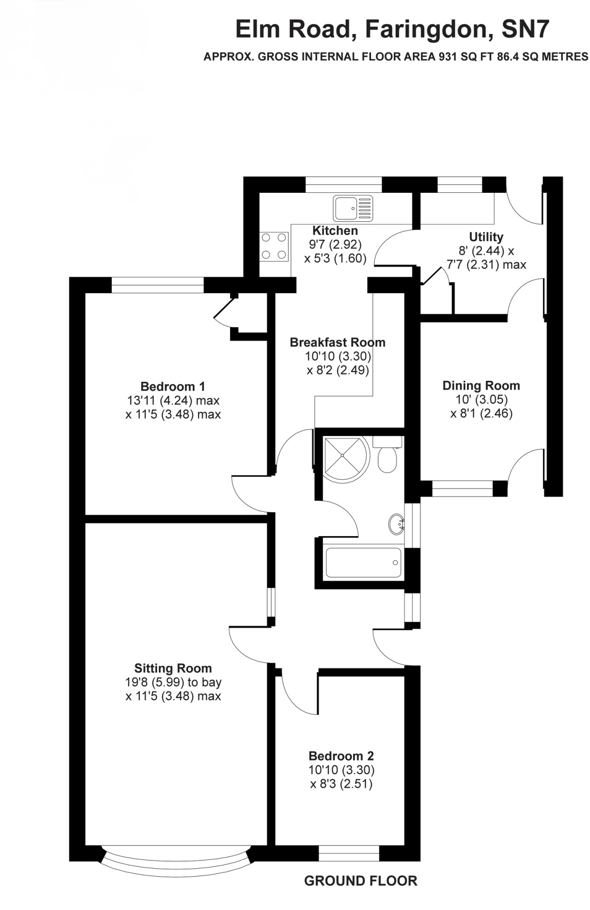 25, Elm Road, Faringdon floorplan