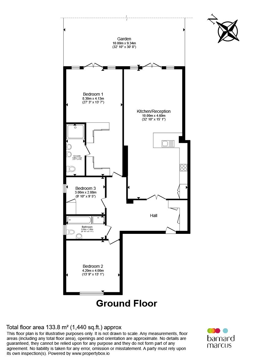 Flat 1.B, 272, Chase Side, London, N14 floorplan