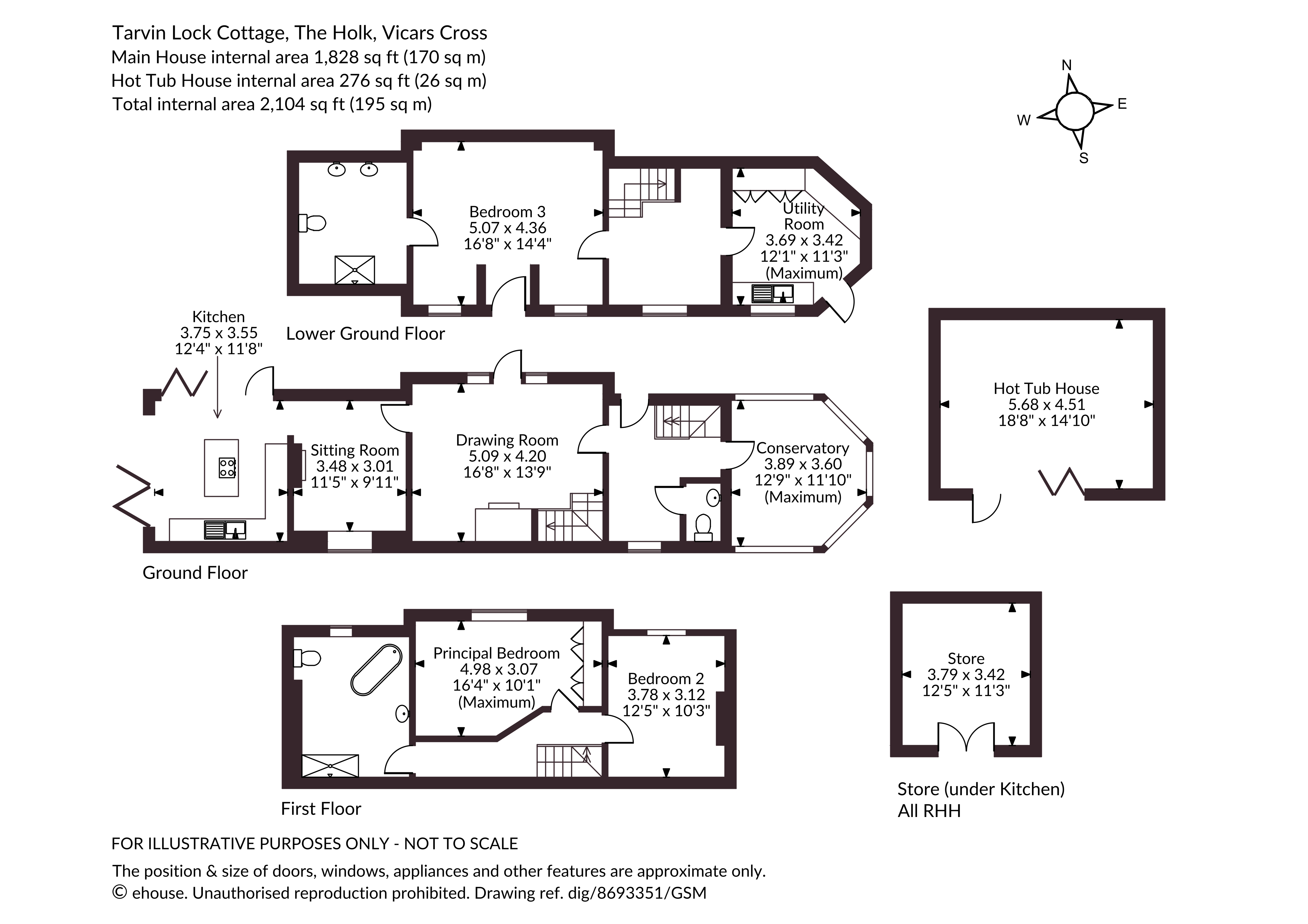 Tarvin Lock Cottage,, The Holk, Chester floorplan