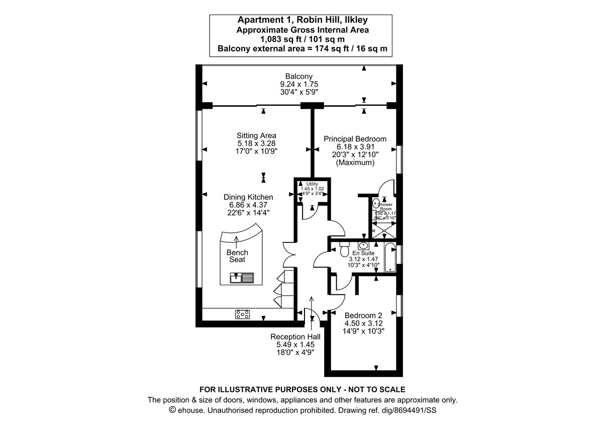 Apartment 1, Robin Hill, Ilkley floorplan