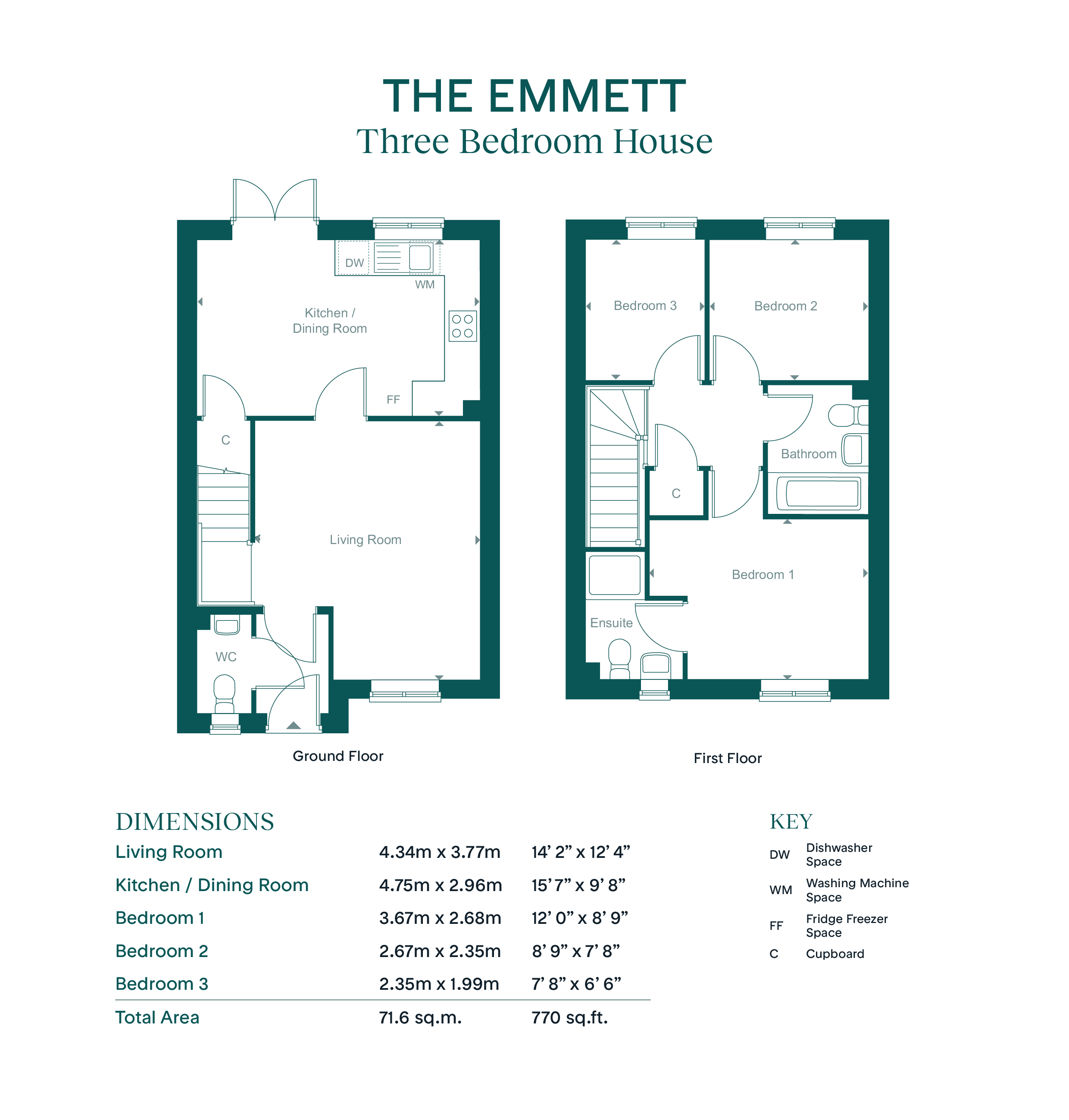 5 blackthorn lane  - Emmett 1MRF, Leaf Living at Western Gate, Northampton, NN7, Northampton floorplan