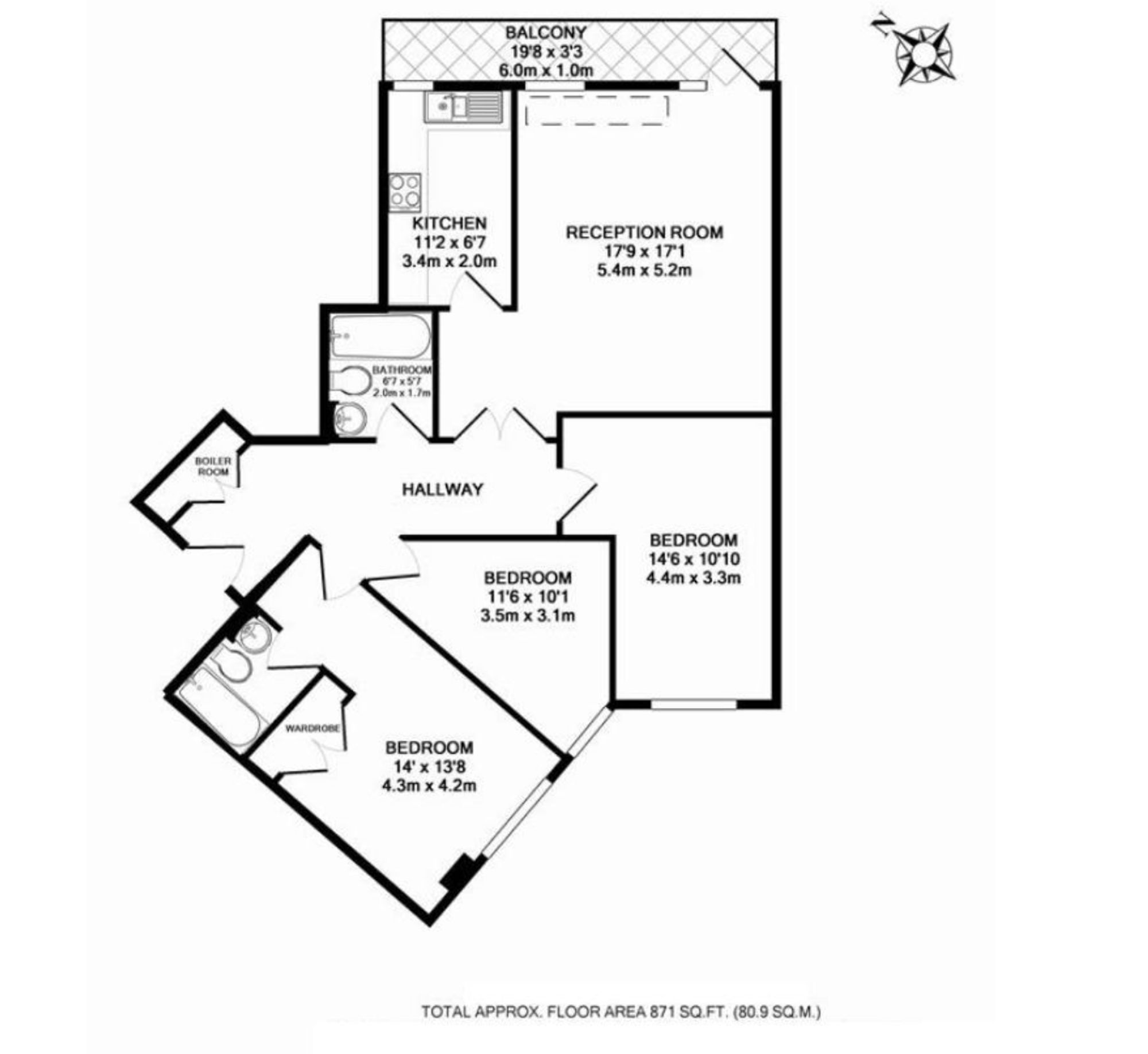 Flat 38, Regents Plaza Apts, London floorplan