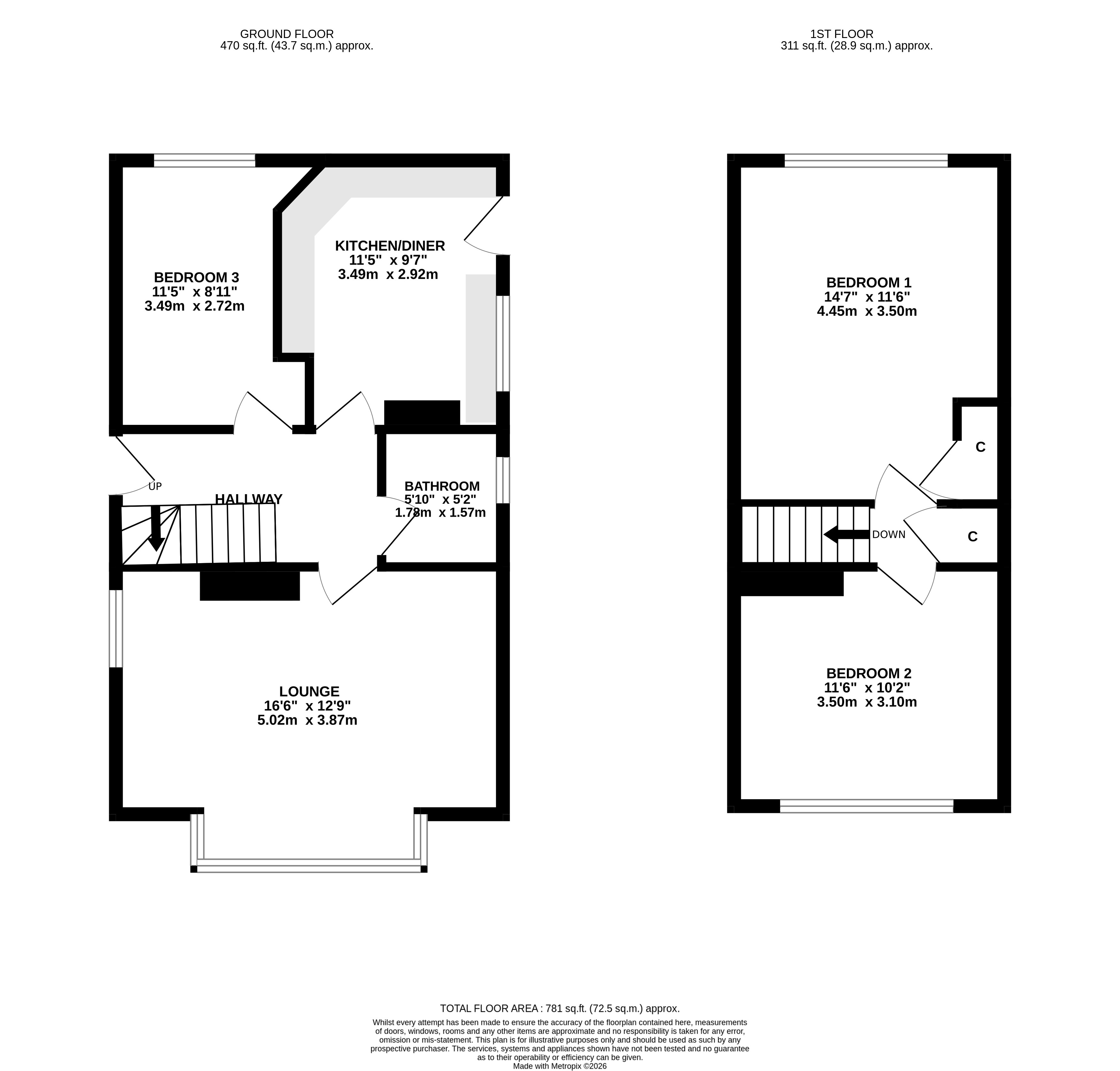 23, Crowther Avenue, Pudsey floorplan