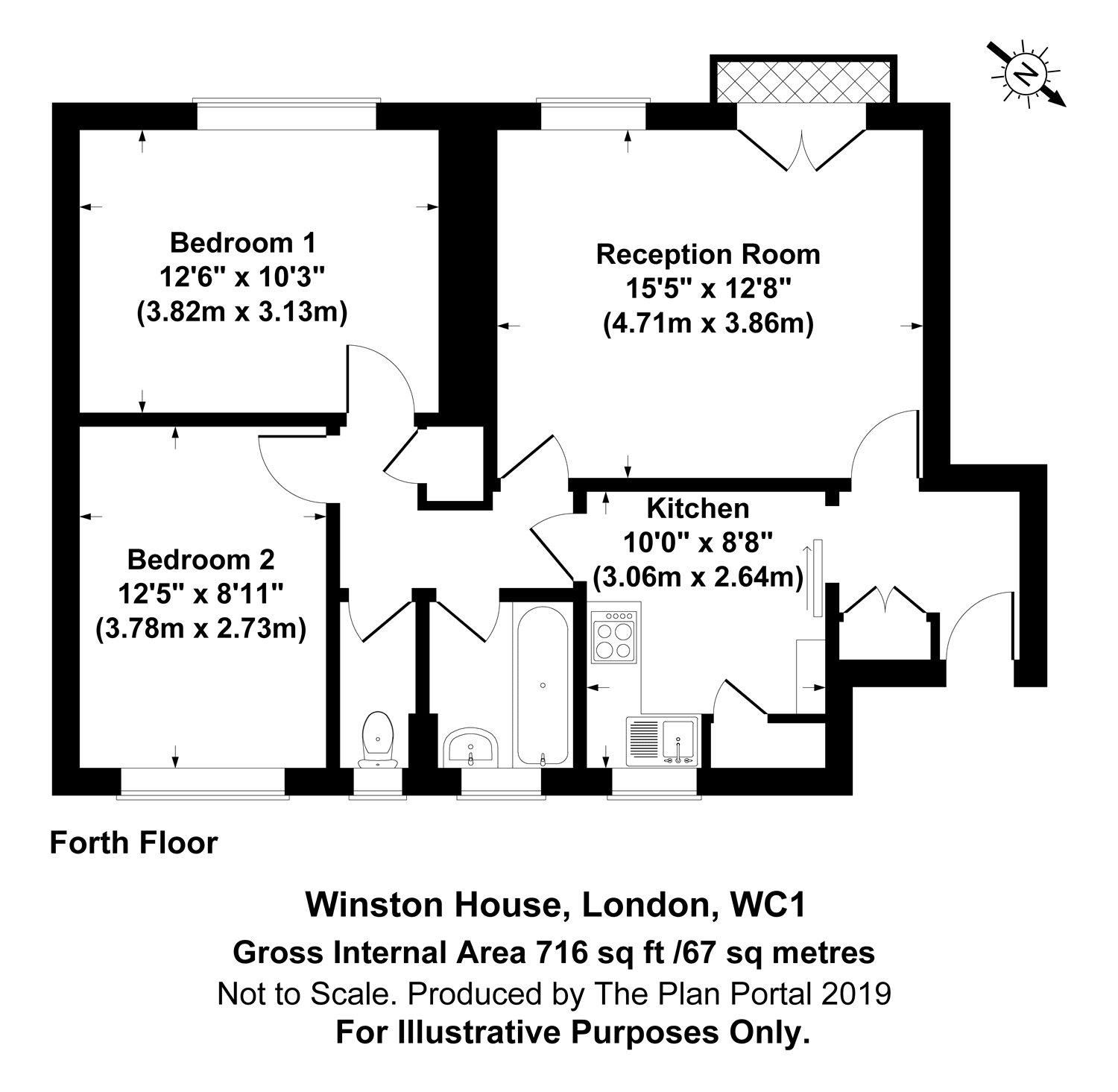 2 Bedrooms Flat for sale in Winston House, 7 Endsleigh Street, London WC1H