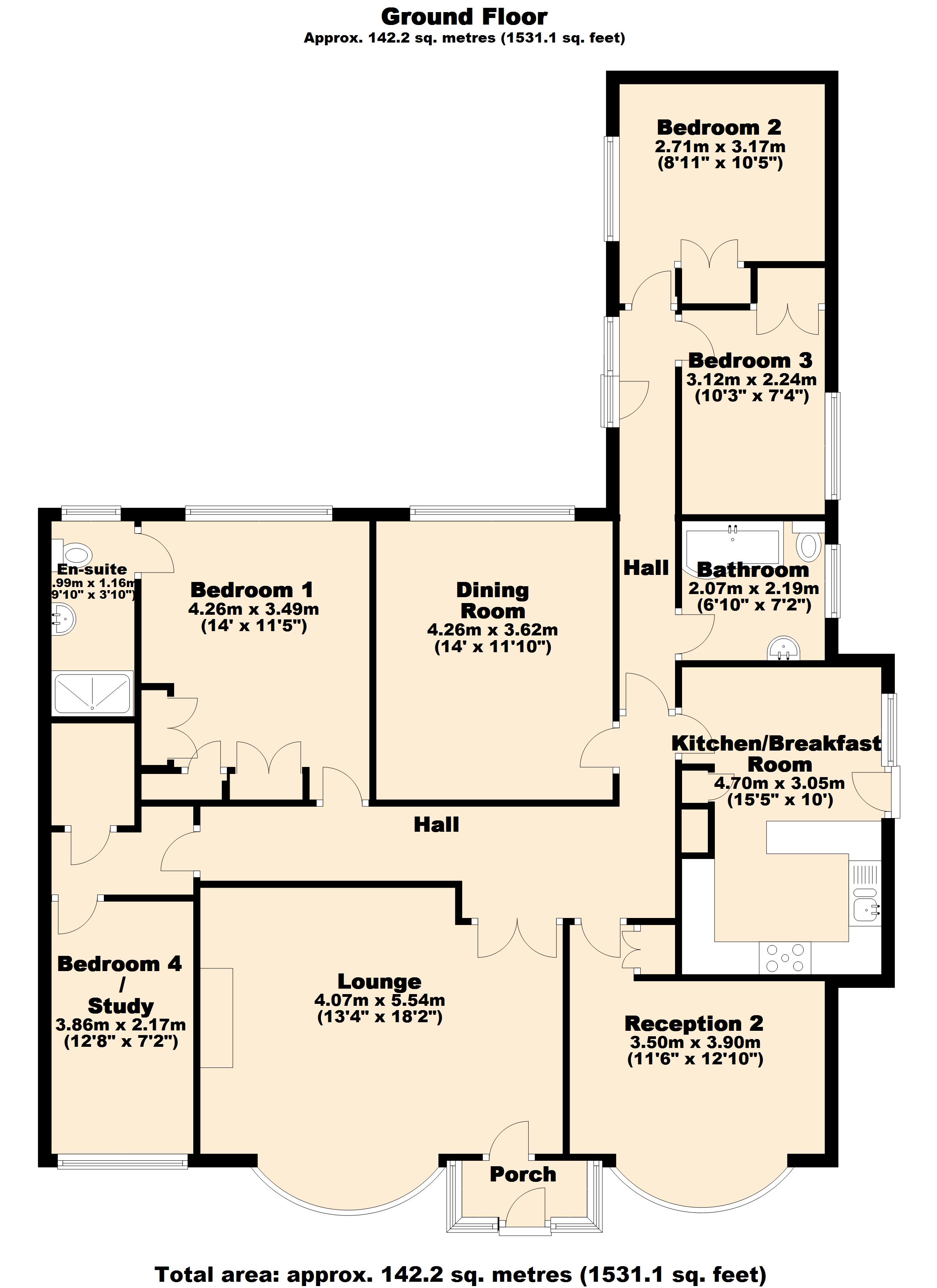 4 Bedrooms Detached bungalow for sale in Crookings Lane, Penwortham, Preston PR1