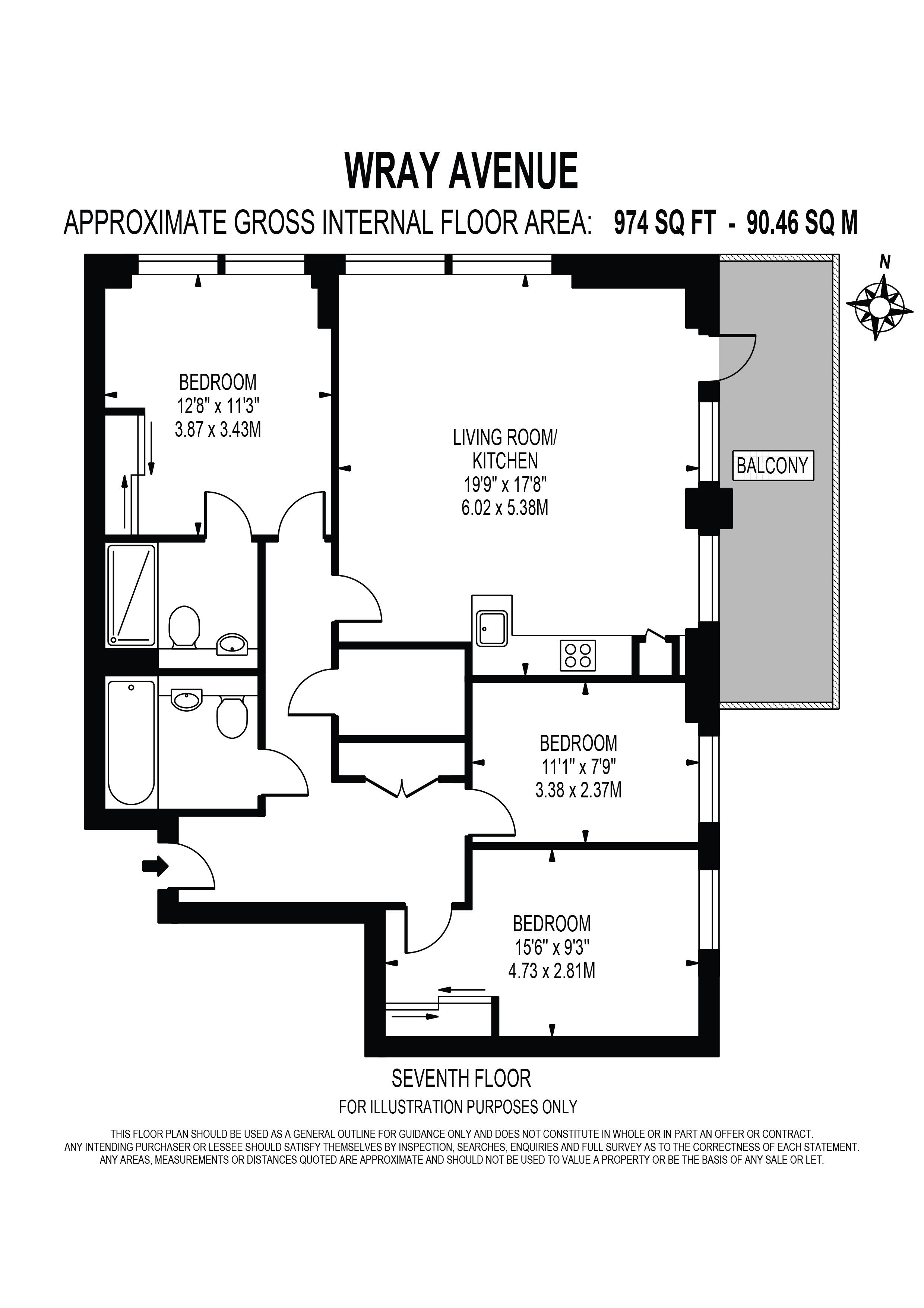 Flat 51 1, Wray Avenue, London floorplan