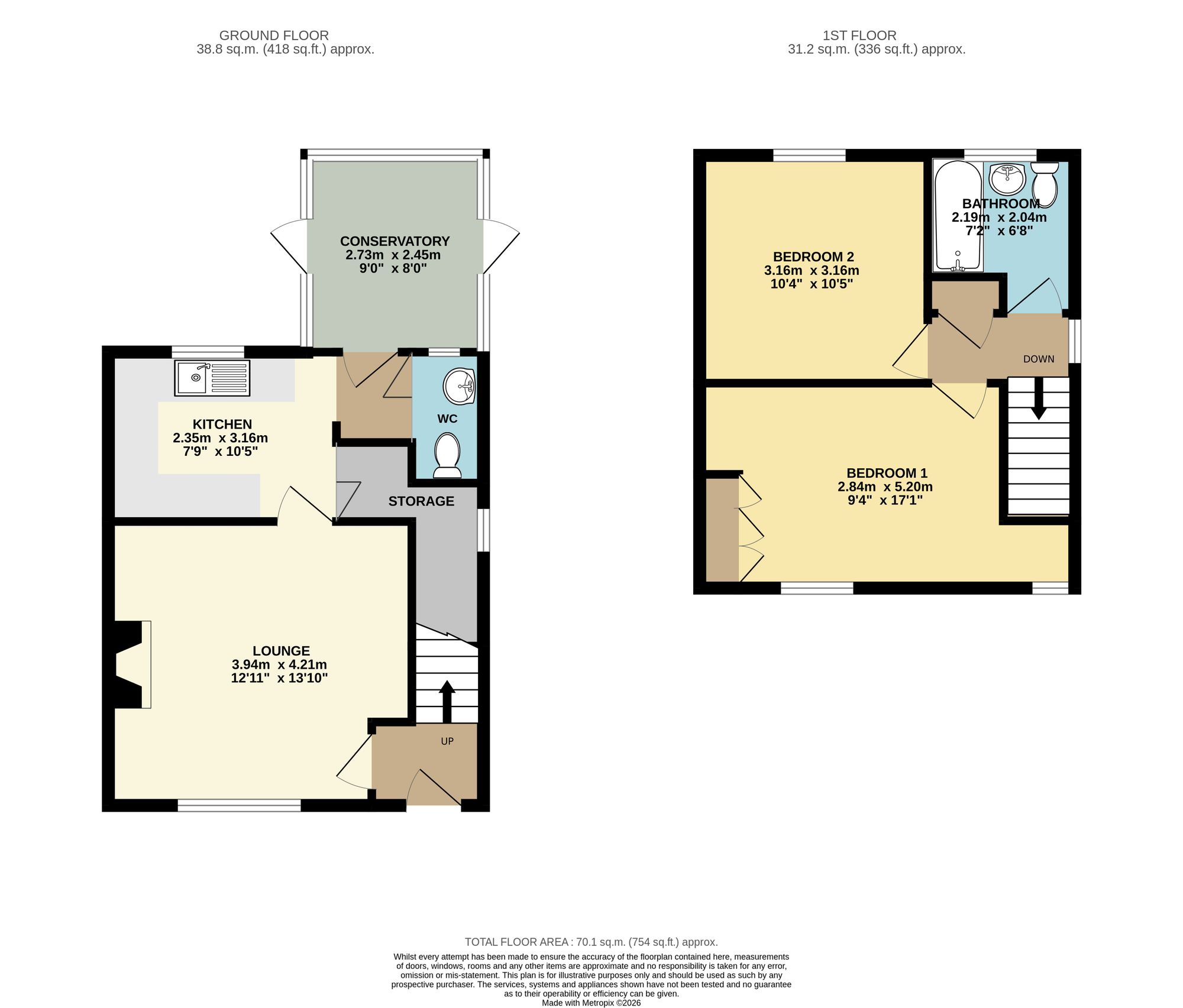 43 Southfield Lane, Worksop floorplan