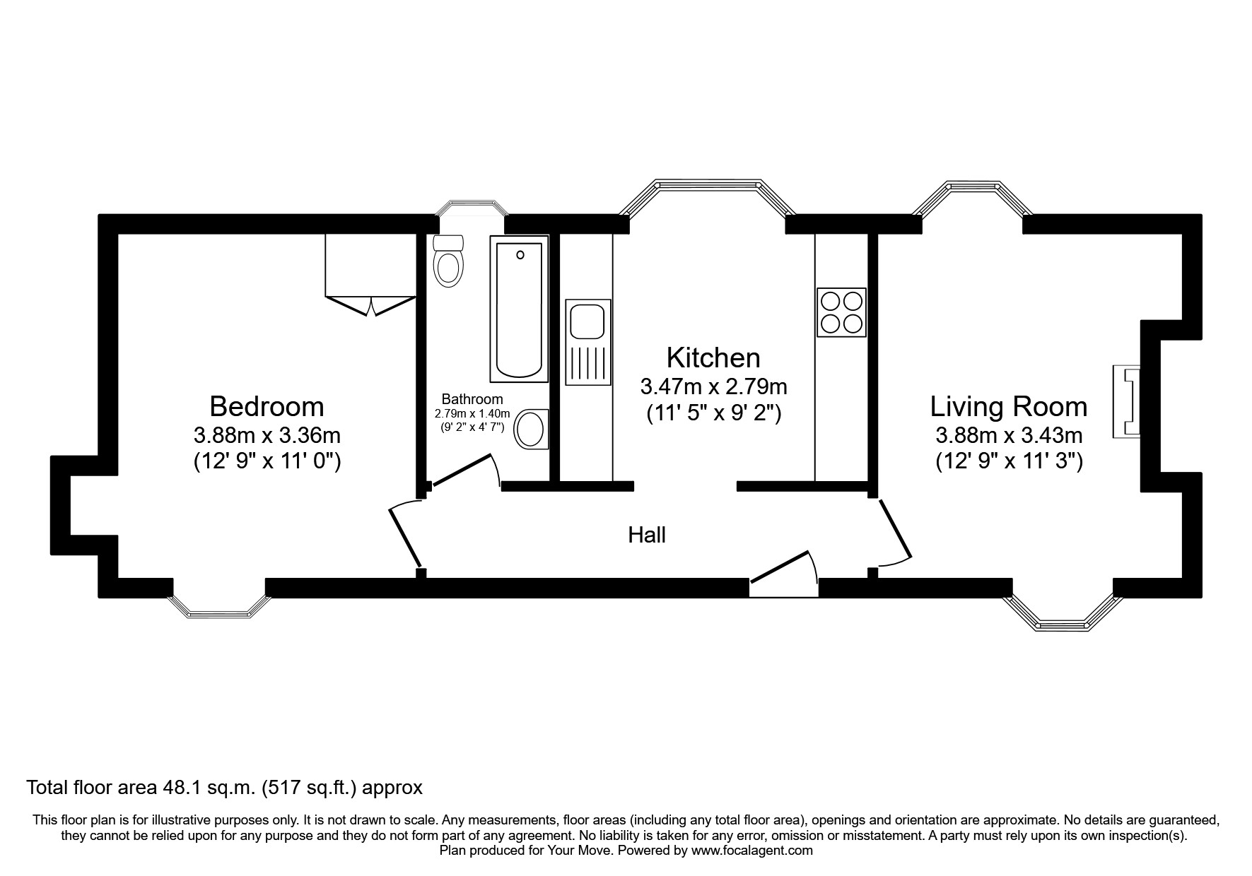 Back Street, Newmill, Keith, Moray AB55, 1 bedroom bungalow for sale