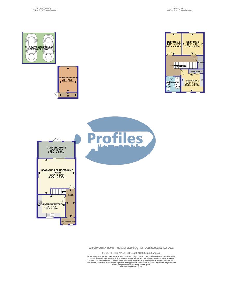 322, Coventry Road, Hinckley floorplan