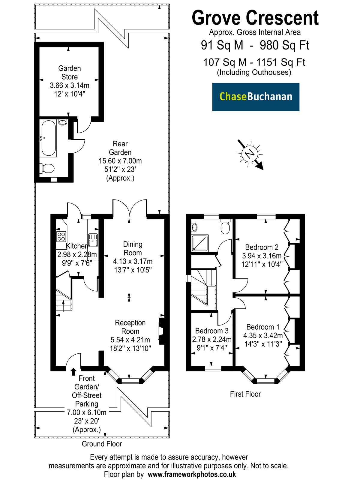 82, Grove Crescent, Feltham floorplan