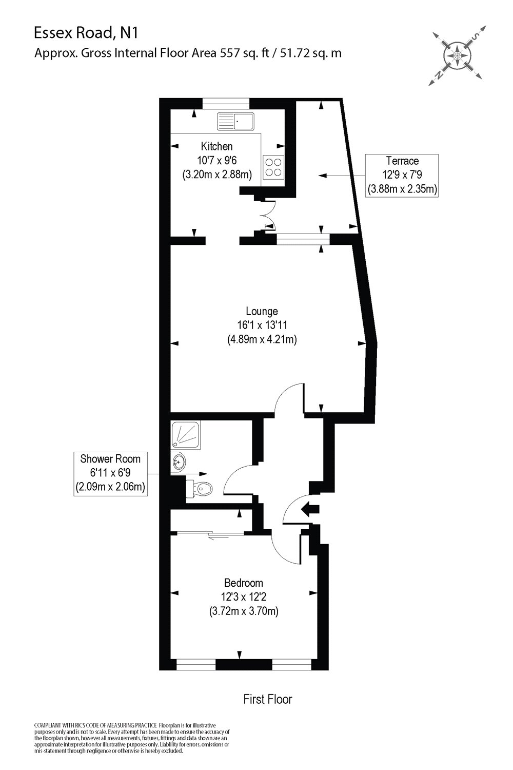 1 Bedrooms Flat to rent in Essex Road, Islington N1