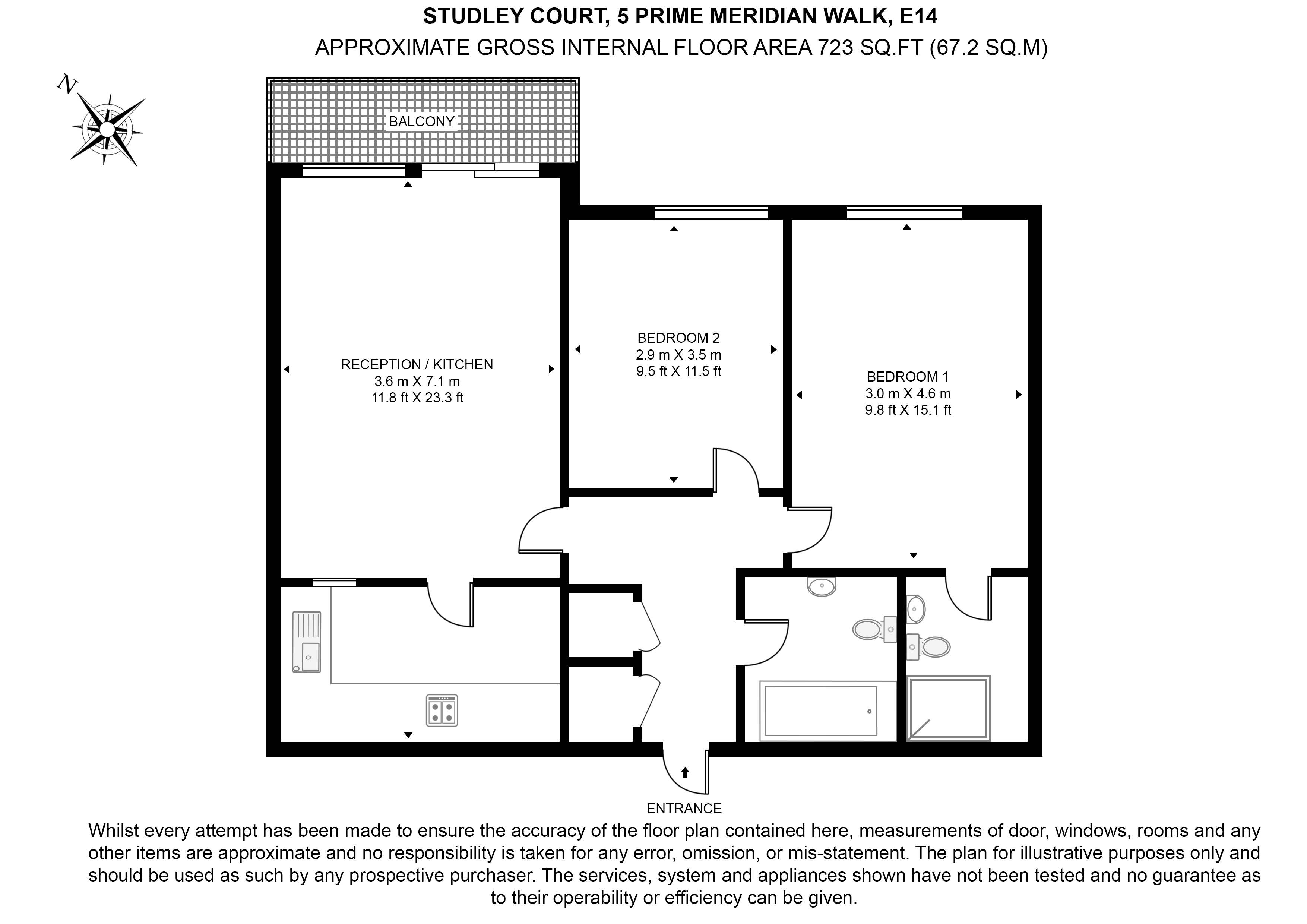 Studley Court, Canary Wharf floorplan