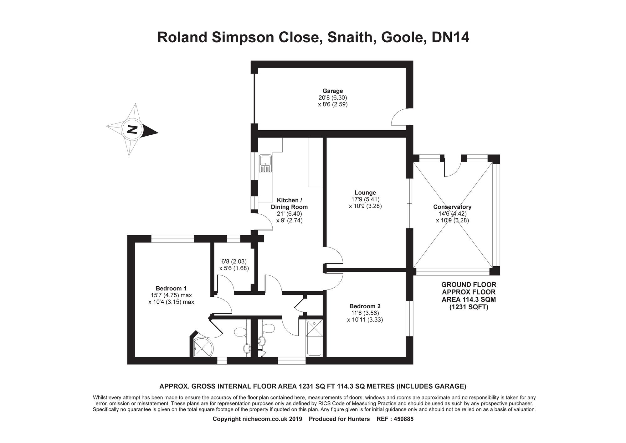2 Bedrooms Detached bungalow for sale in Roland Simpson Close, Snaith, Goole DN14
