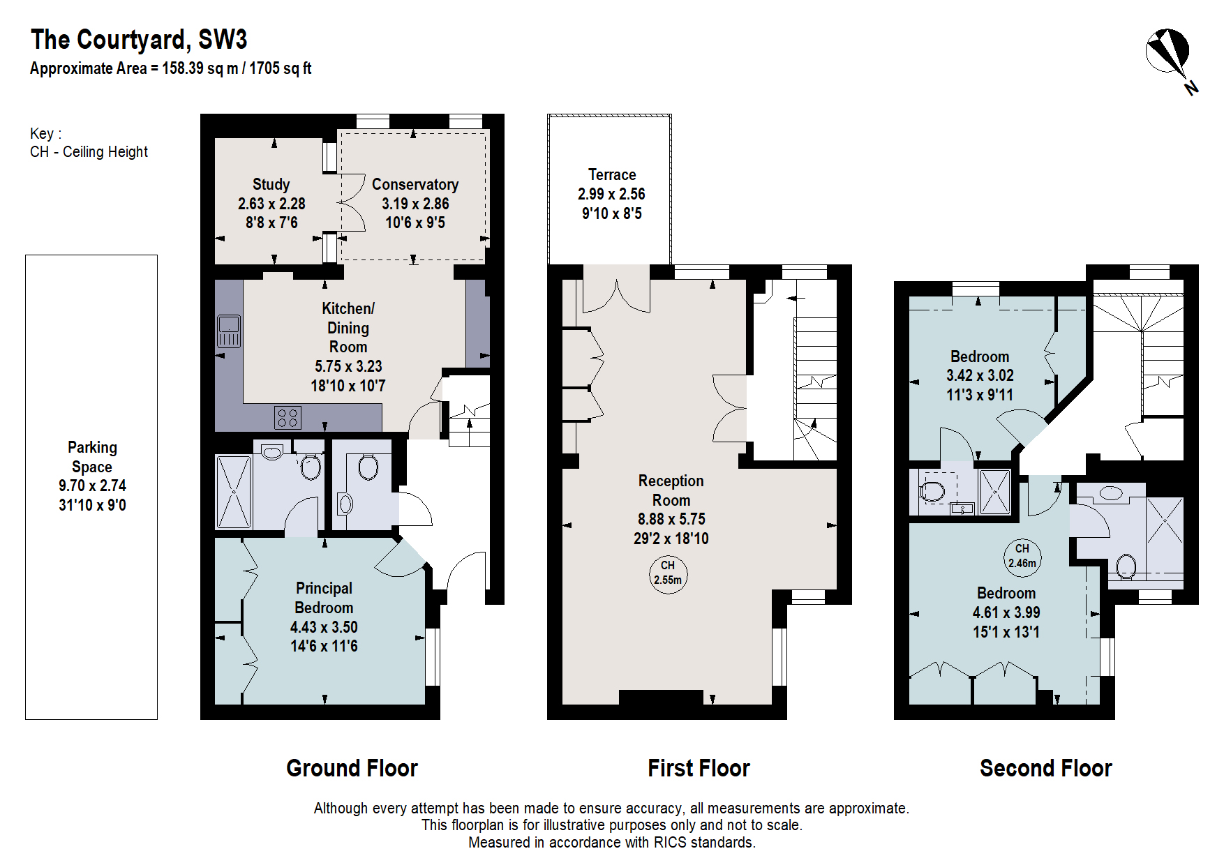 3 The Courtyard, 65, Old Church Street, London floorplan