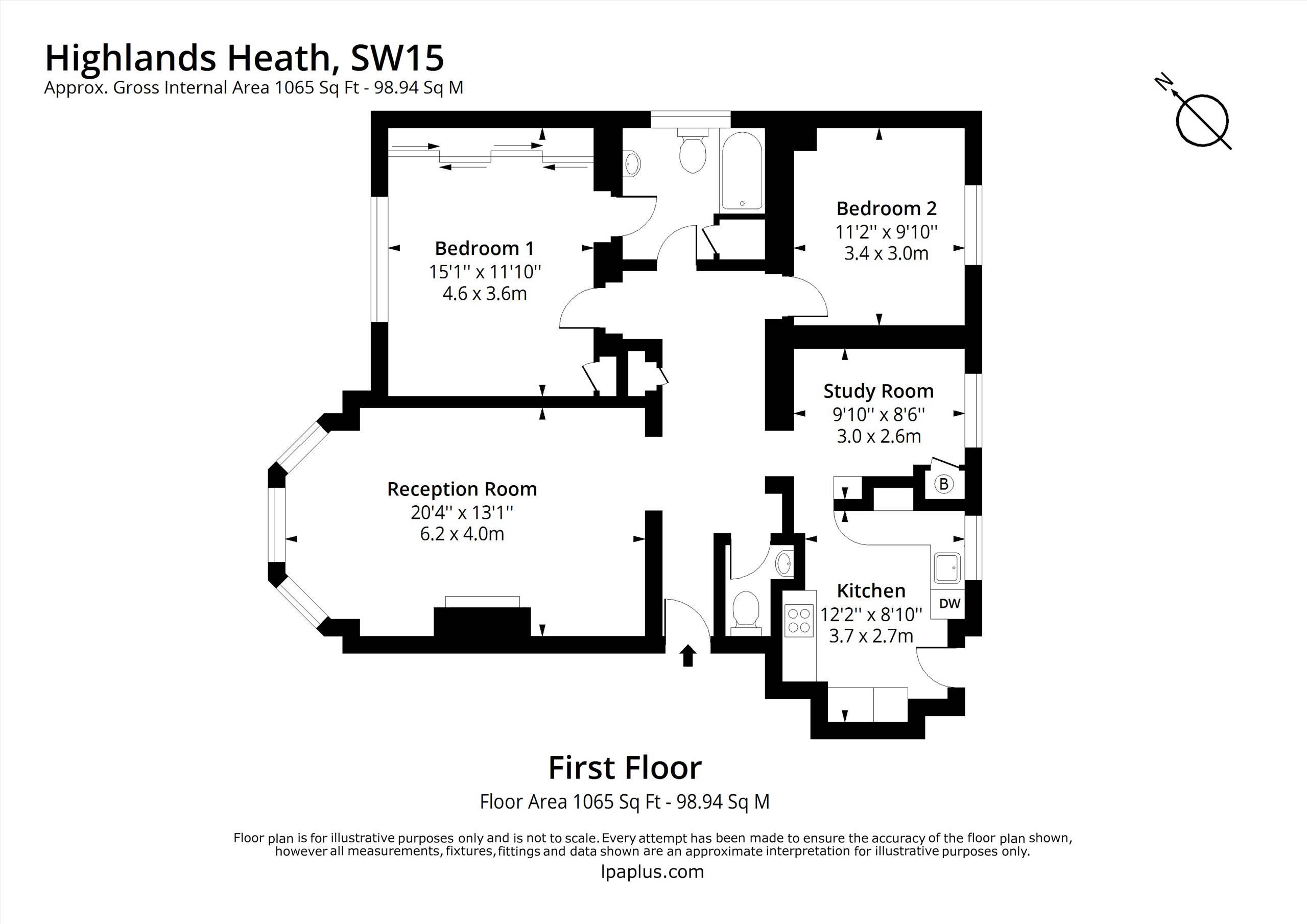 Flat 43, Highlands Heath, Portsmouth Road, London floorplan