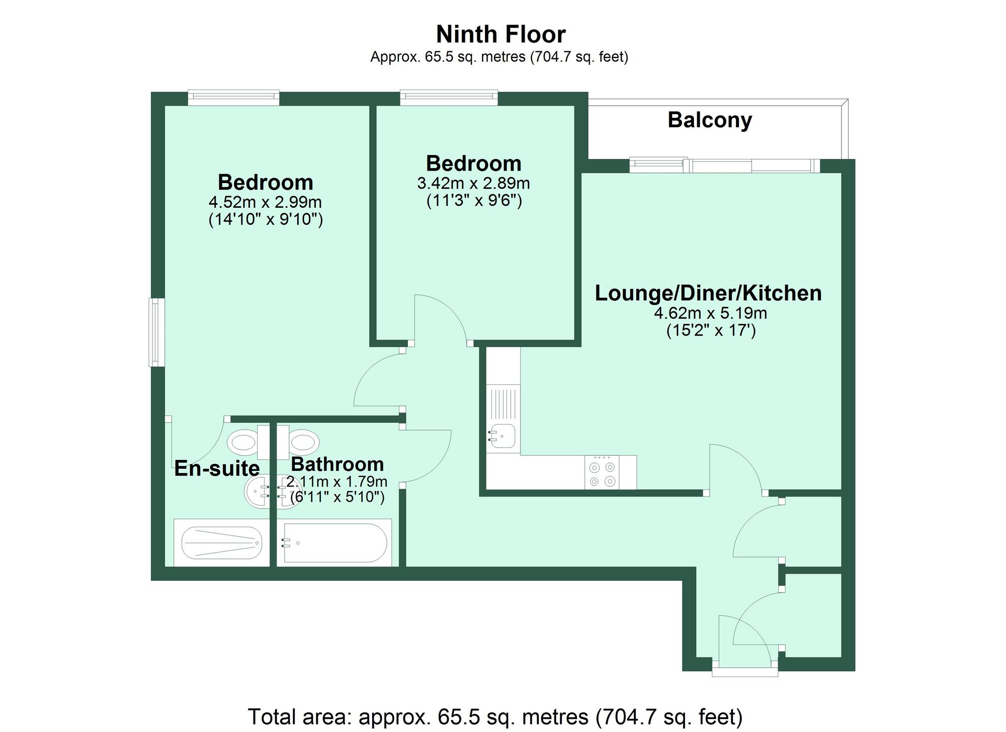 Flat 72, Ashleigh Court, Watford floorplan
