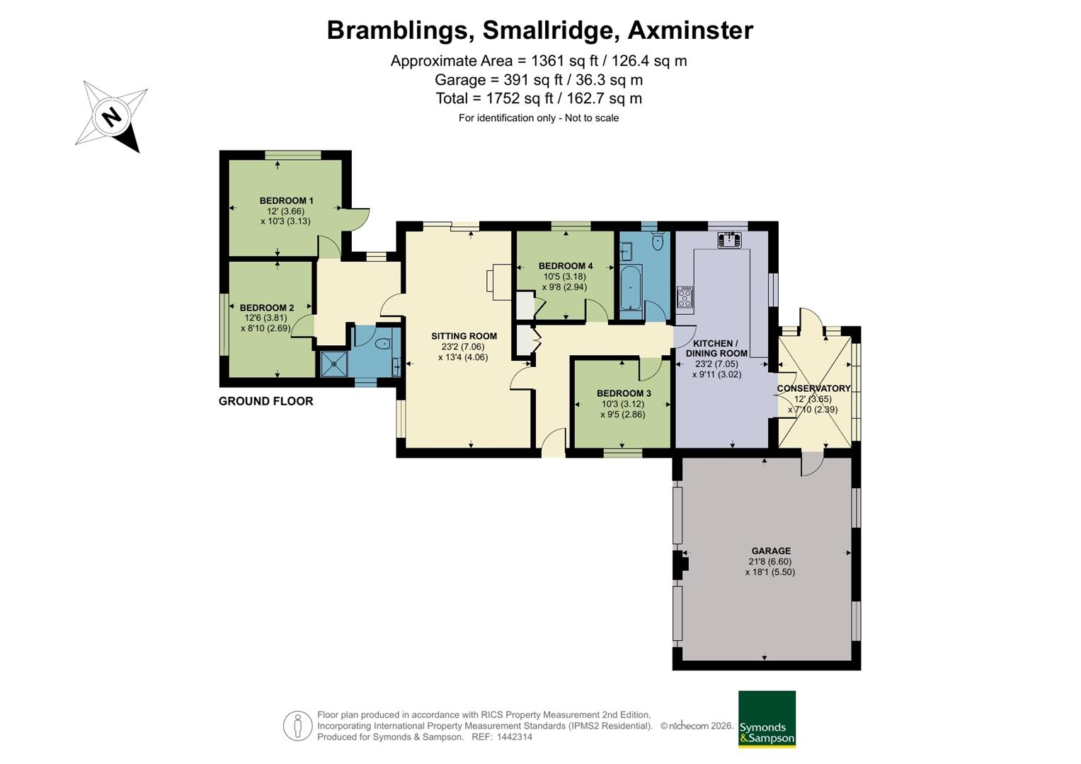 Bramblings, Smallridge, Axminster floorplan