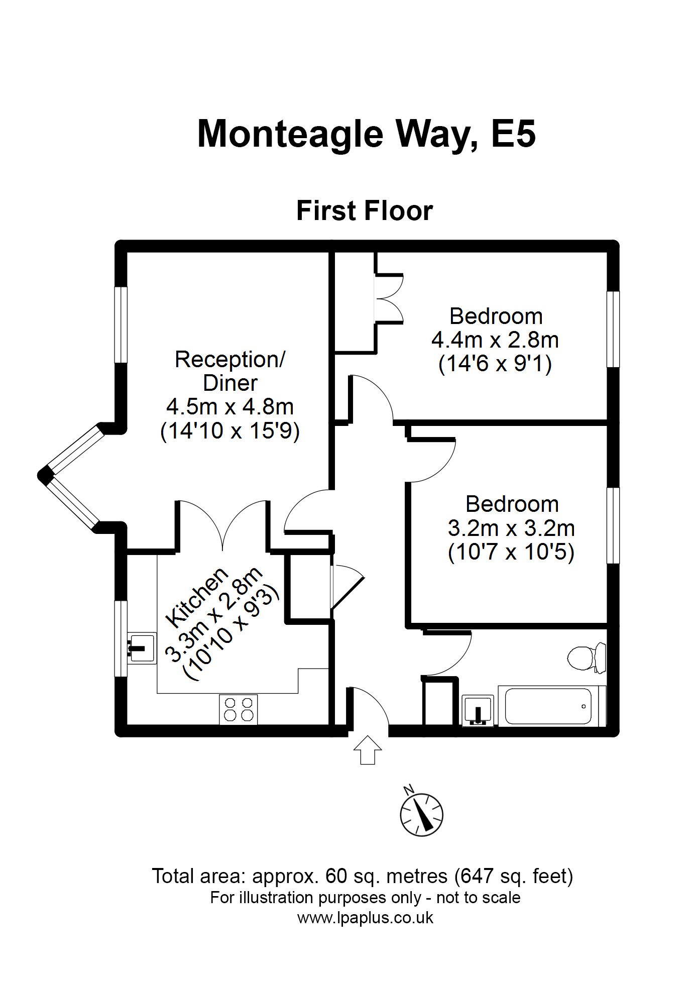 2 Bedrooms Flat for sale in Monteagle Way, London E5
