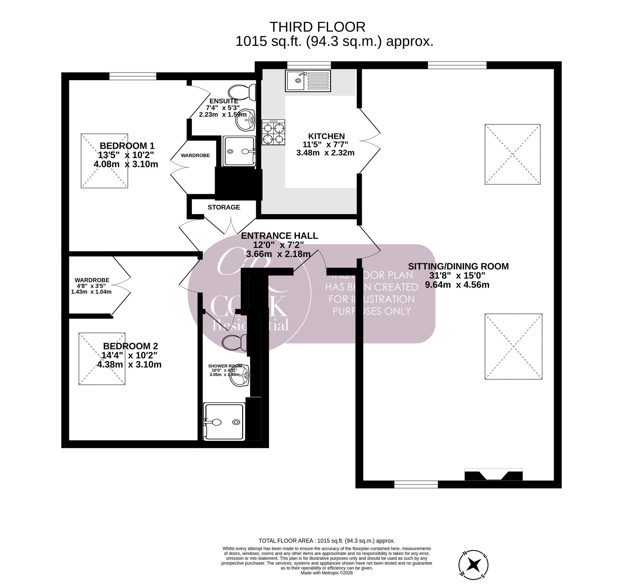 Flat 5, 99 Promenade, Cheltenham floorplan