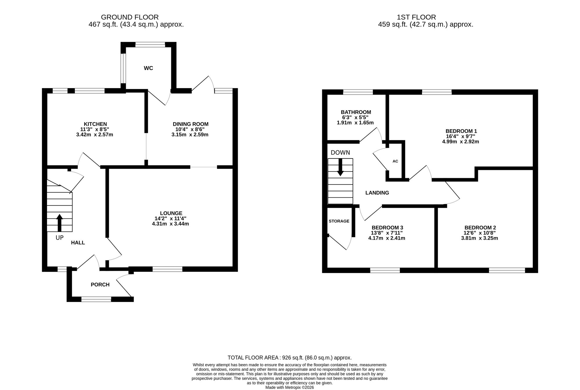 13 Oakfield Close, Nantwich floorplan