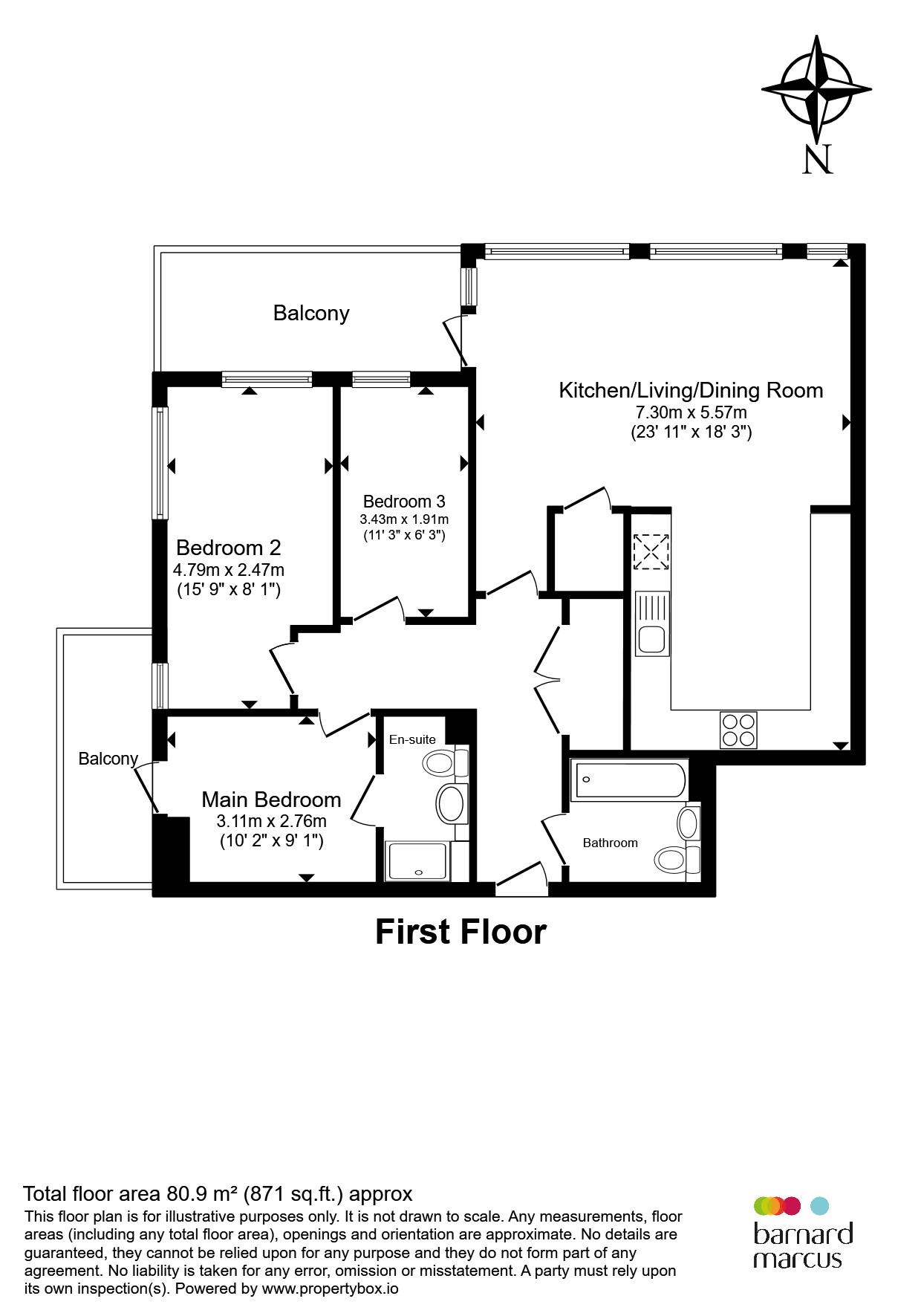 Flat 4, 888, High Road, London floorplan
