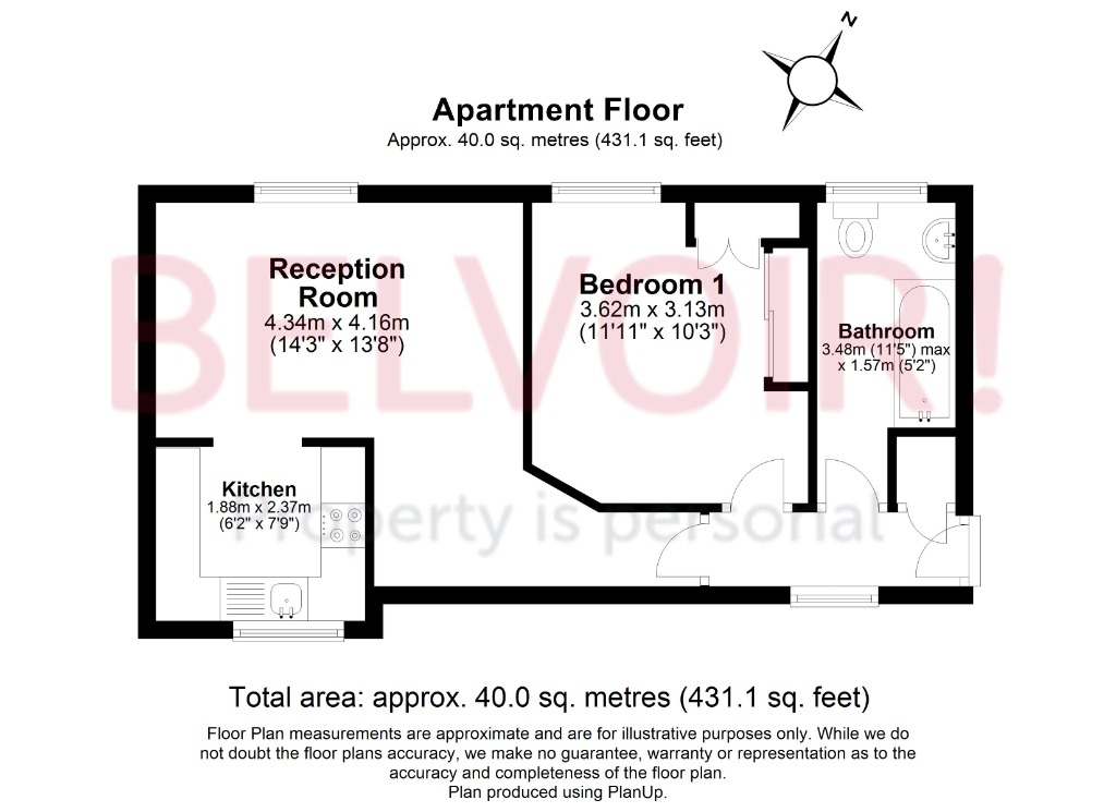 Flat 12, The Cloisters, Junction Road, Andover floorplan