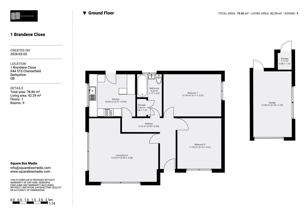 1, Brandene Close, Chesterfield floorplan