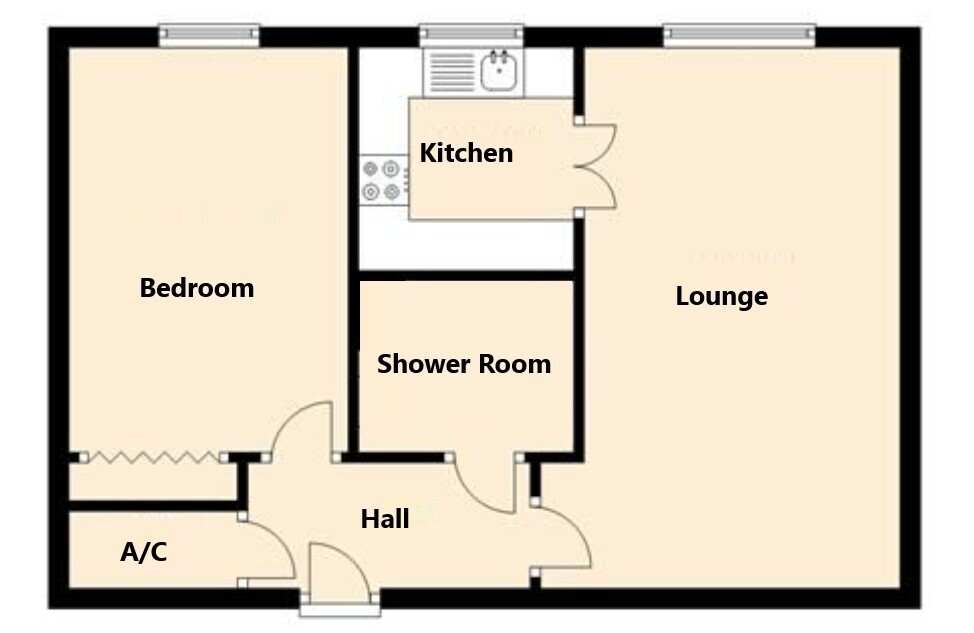 44, STONELEIGH COURT, JOHN STREET, PORTHCAWL floorplan