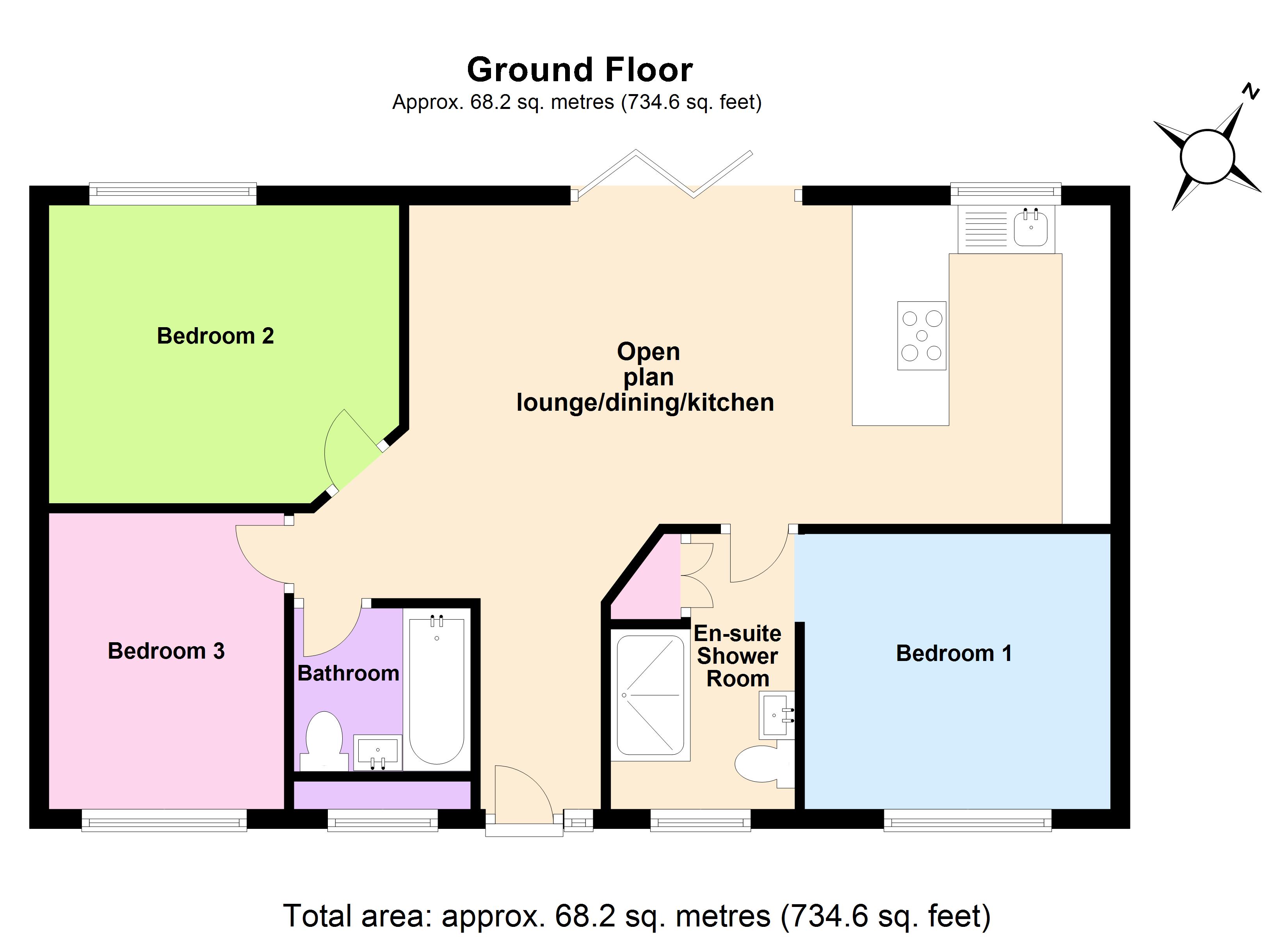 Braid Court, Wellingborough NN8, 3 bedroom detached bungalow for sale