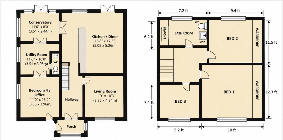 1, Binsted Gardens, Sheffield floorplan