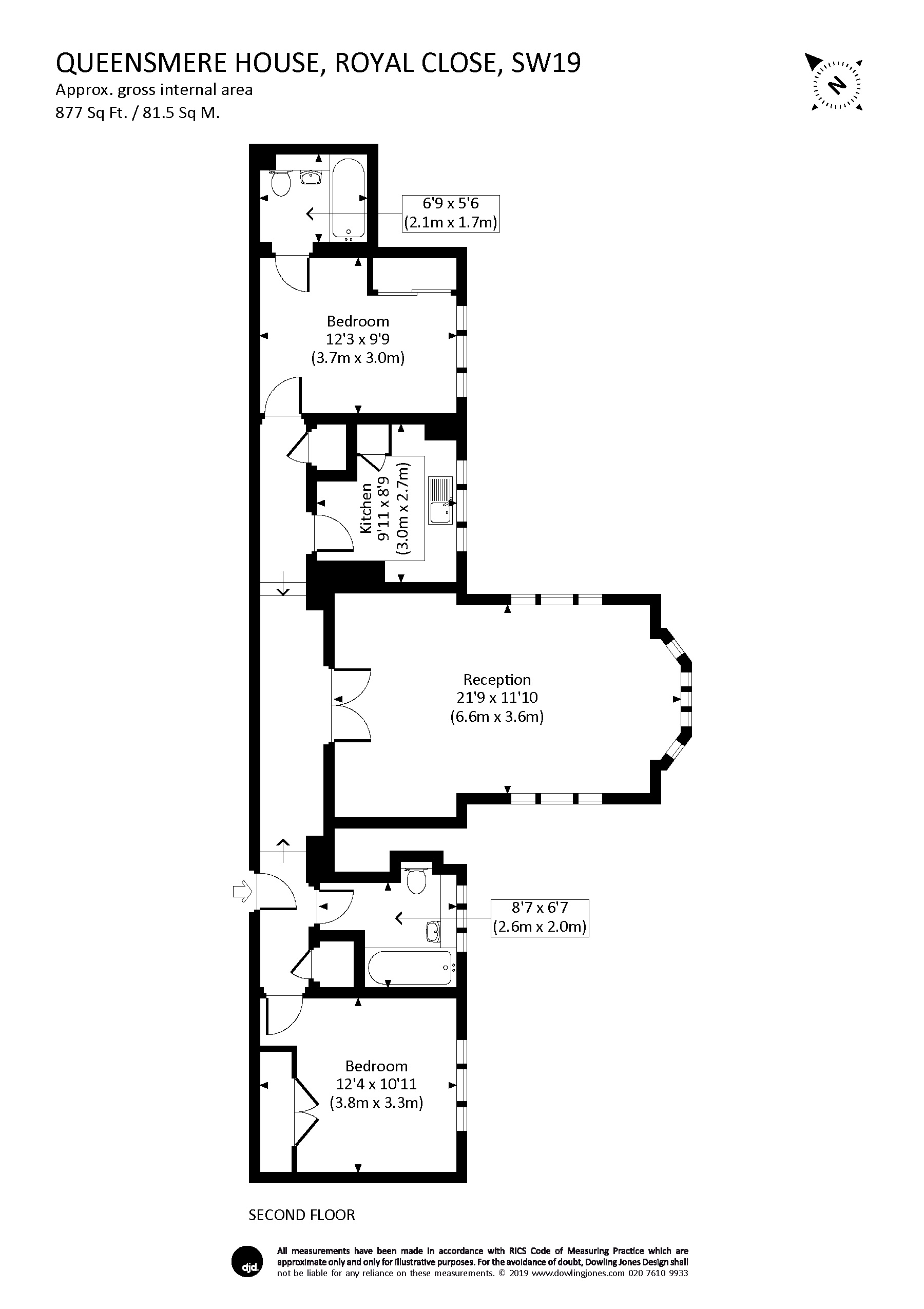 2 Bedrooms Flat to rent in Royal Close, London SW19