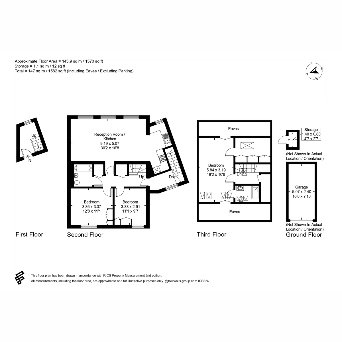 Flat Second Floor Flat, 97, Cadogan Lane, London floorplan