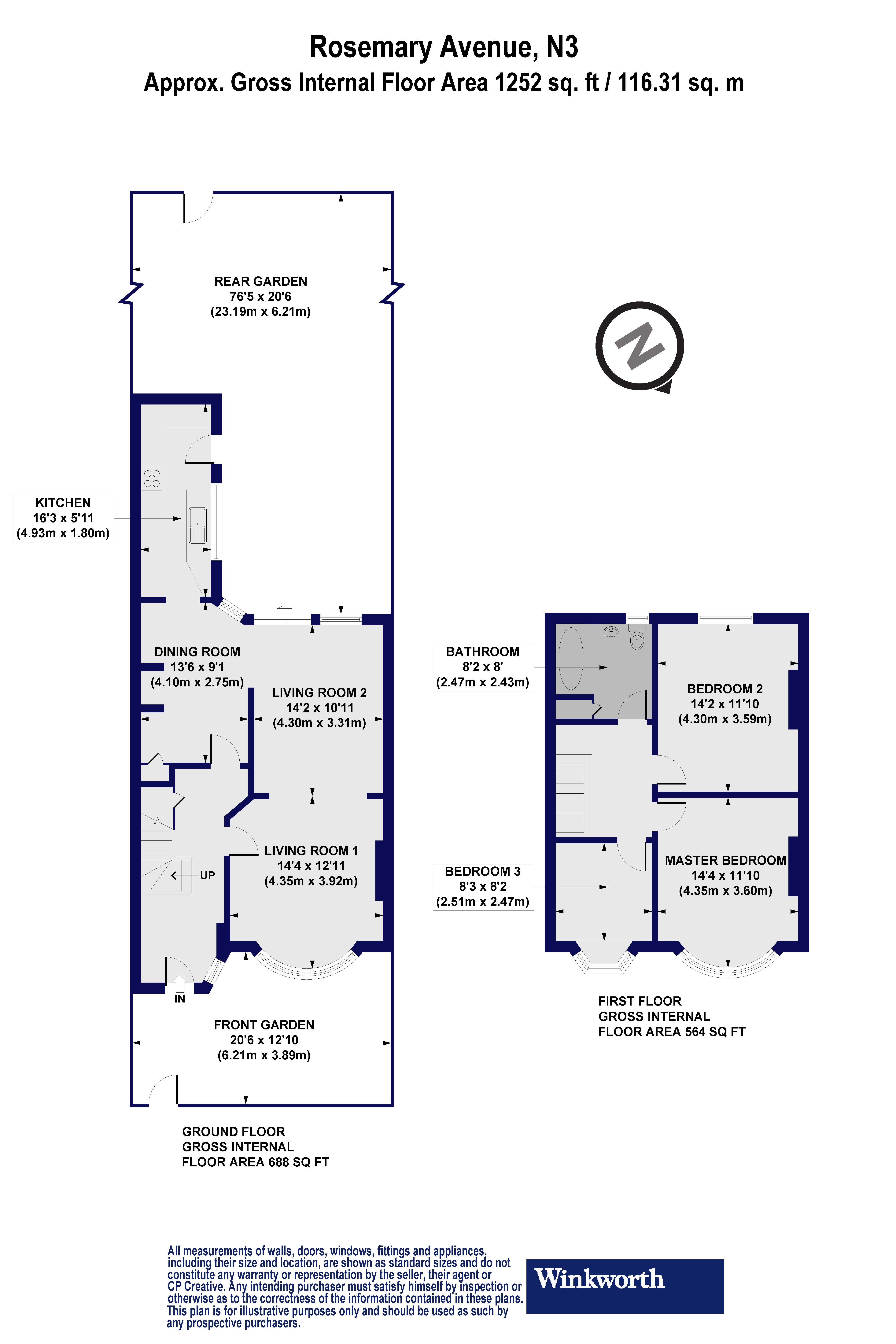 37, Rosemary Avenue, Finchley floorplan