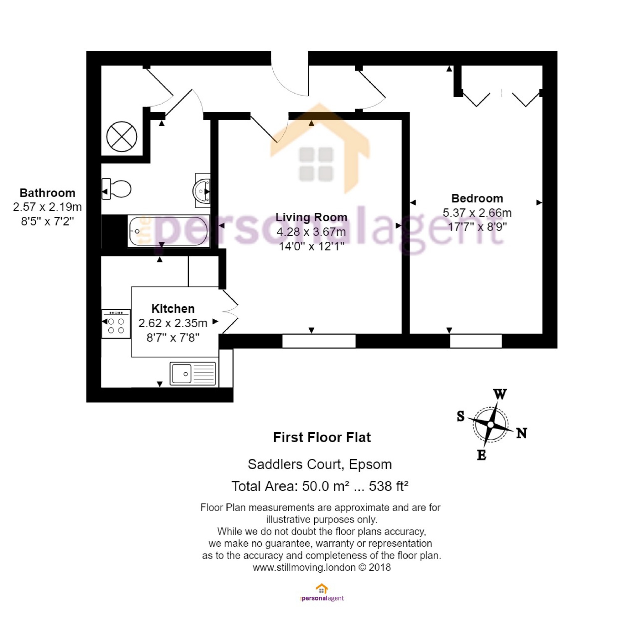 1 Bedrooms Flat for sale in Saddlers Court, Epsom, Surrey KT18