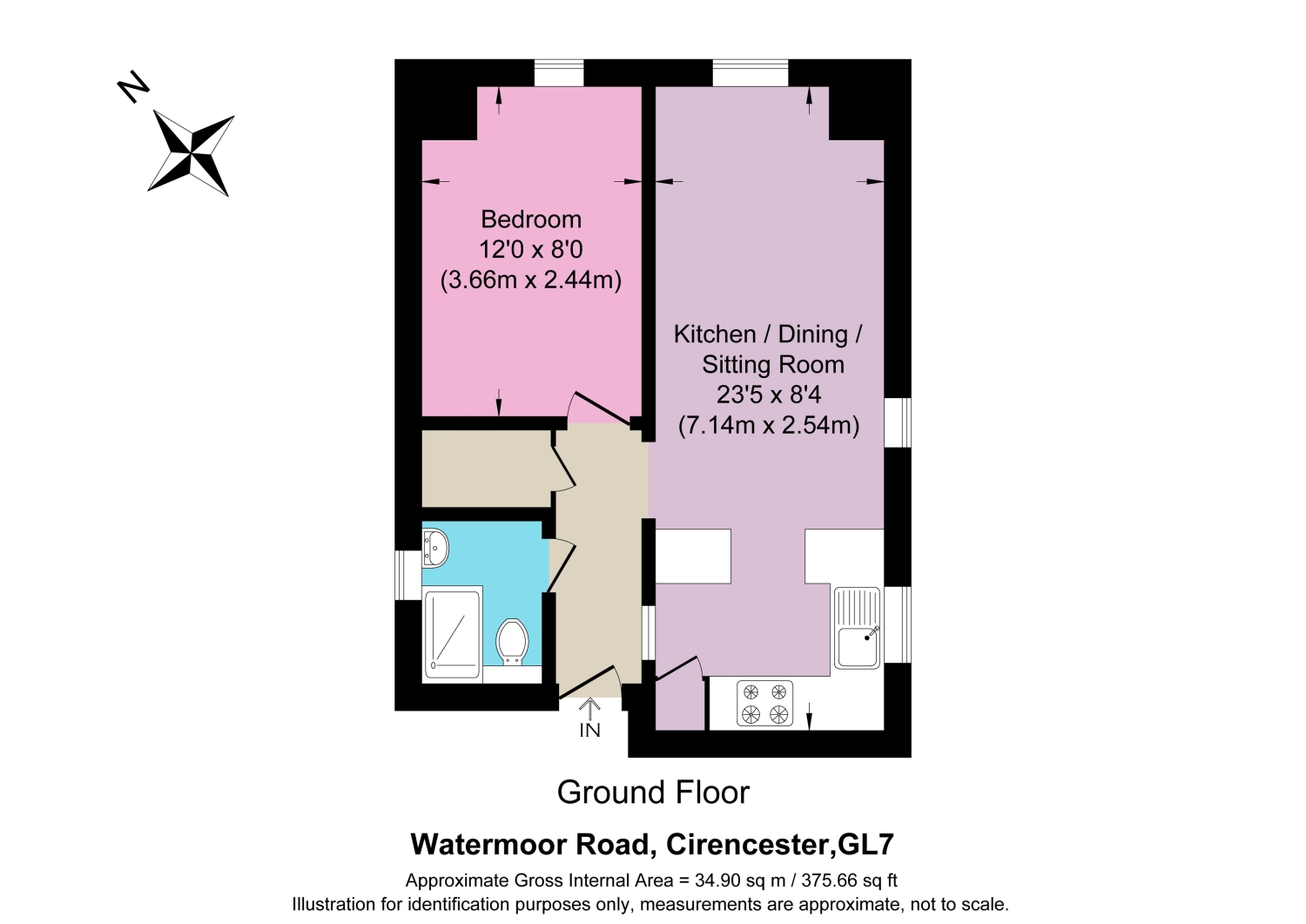 Flat 3, Corfe House, 100 Watermoor Road, Cirencester floorplan