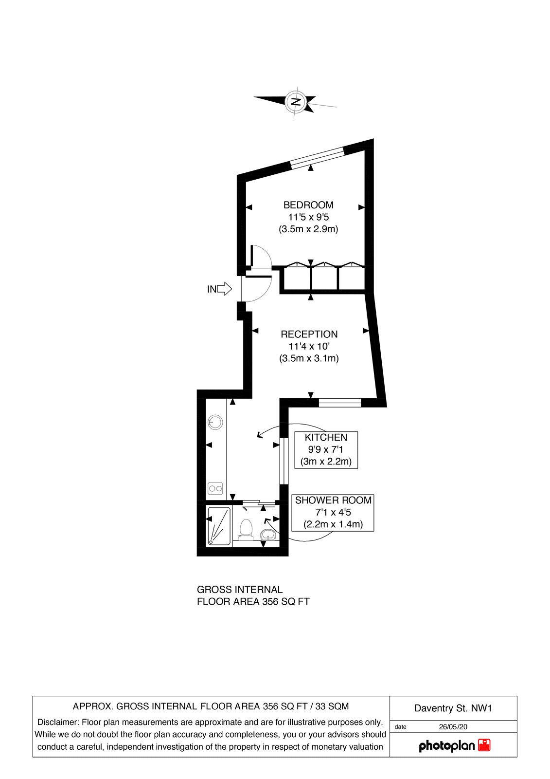 Flat B, 53, Daventry Street, London floorplan